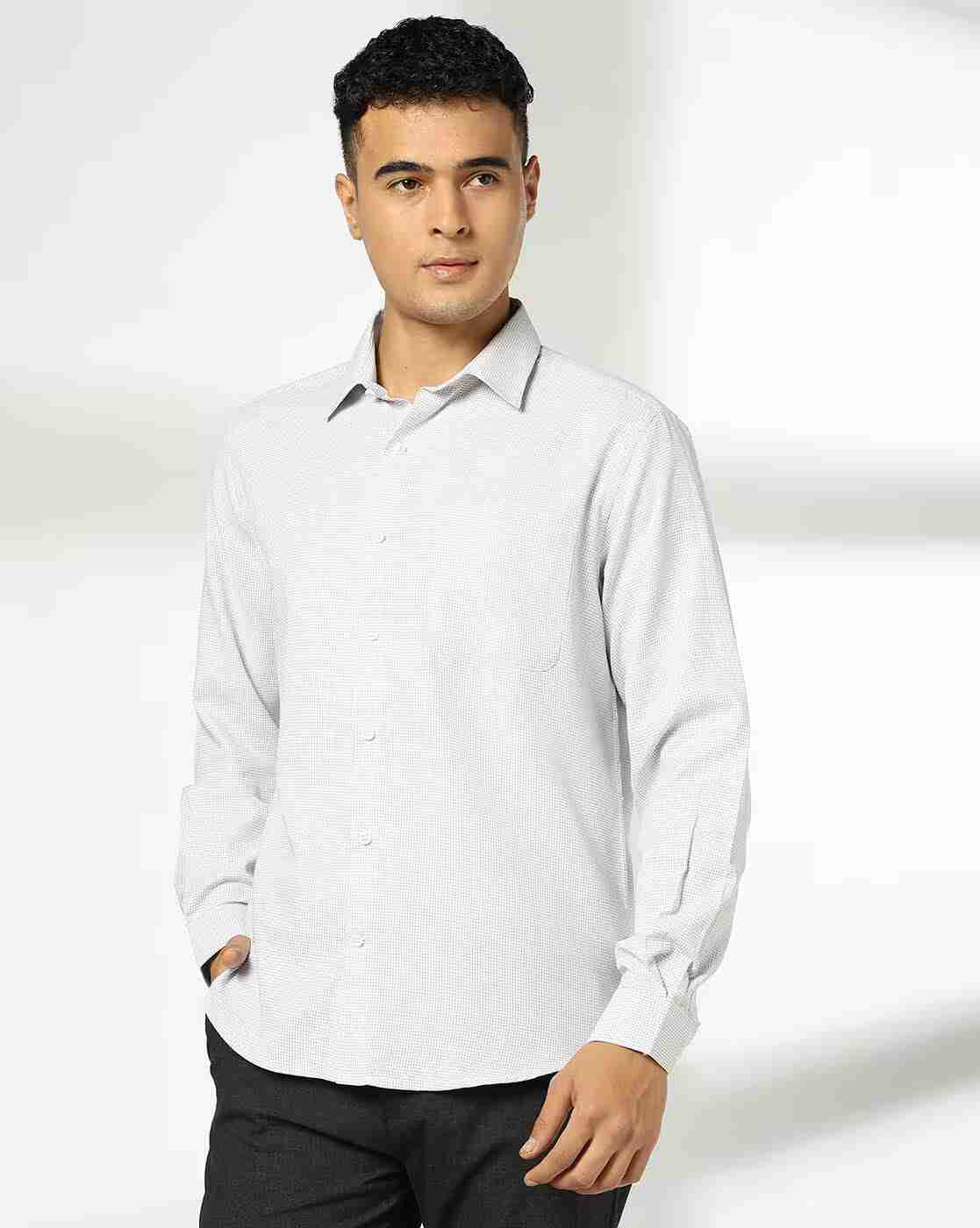 JOHN PLAYERS | Men Micro Print Slim Fit Shirt|3