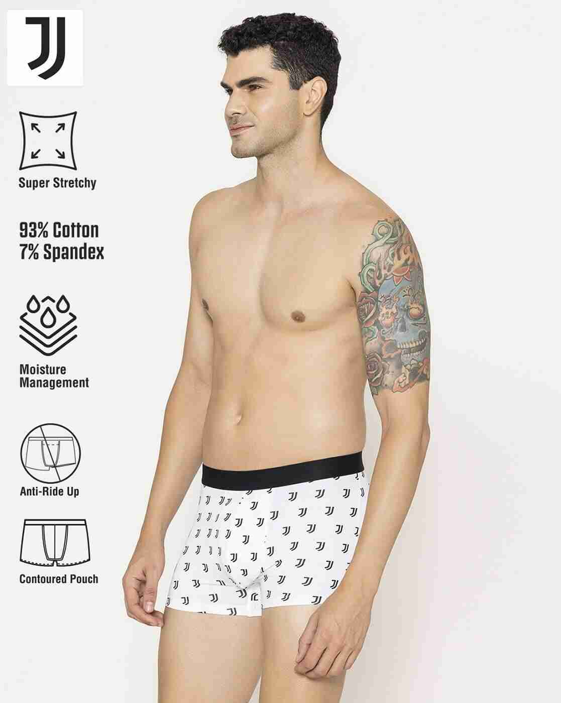 JOHN PLAYERS | Men Typographic Print Trunk with Elasticated Waist|1