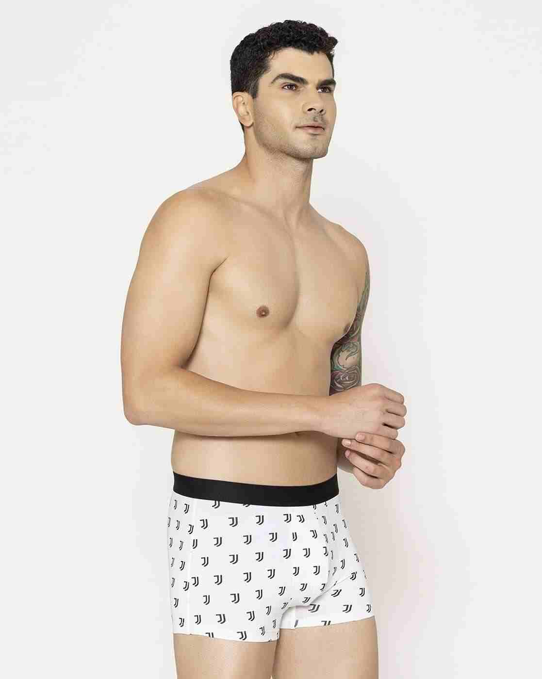 JOHN PLAYERS | Men Typographic Print Trunk with Elasticated Waist|2