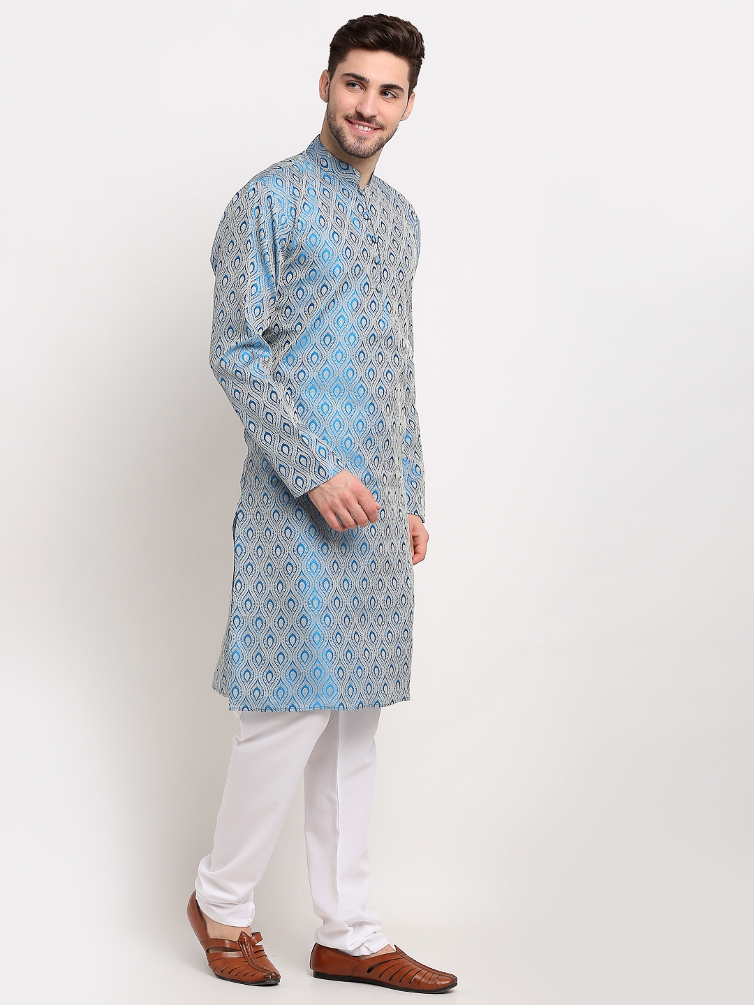 Jompers | Men Ethnic  Woven Design Kurta with Pyjamas 1