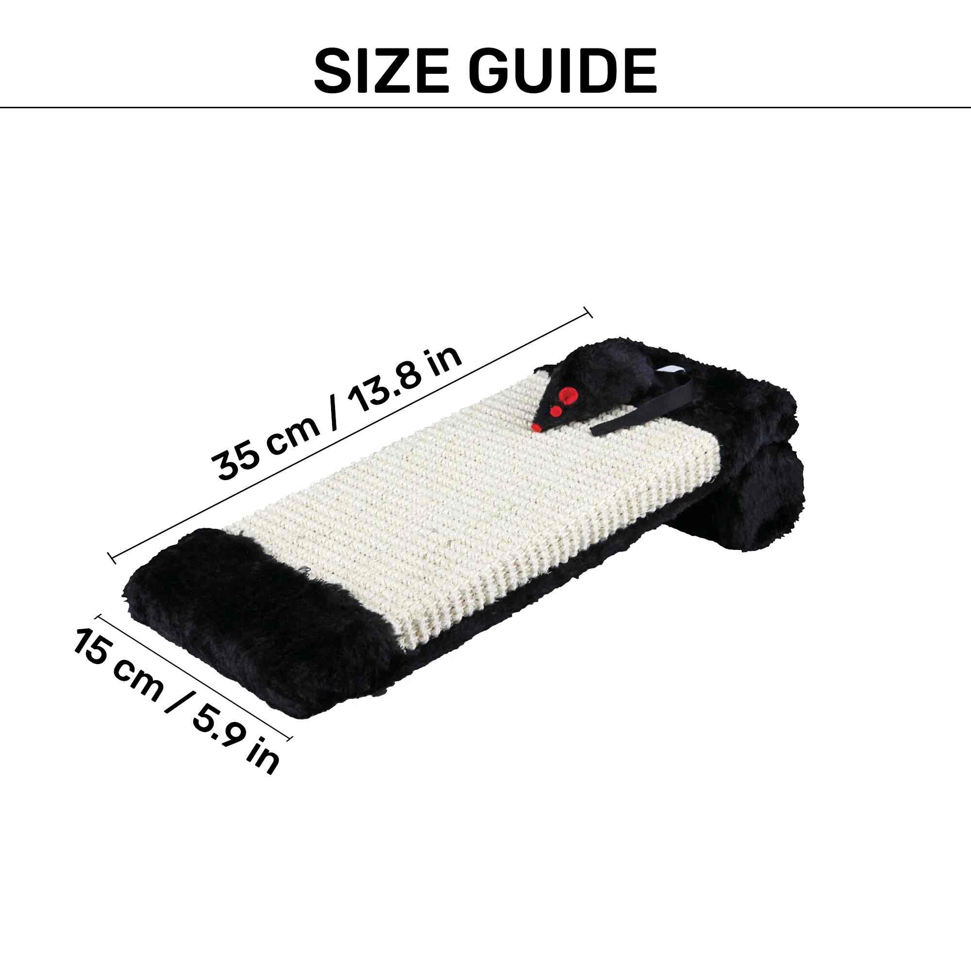 Trixie Scratching Board On A Roll Sisal Rug/Plush for Cats (15×35 cm, Natural/Black)