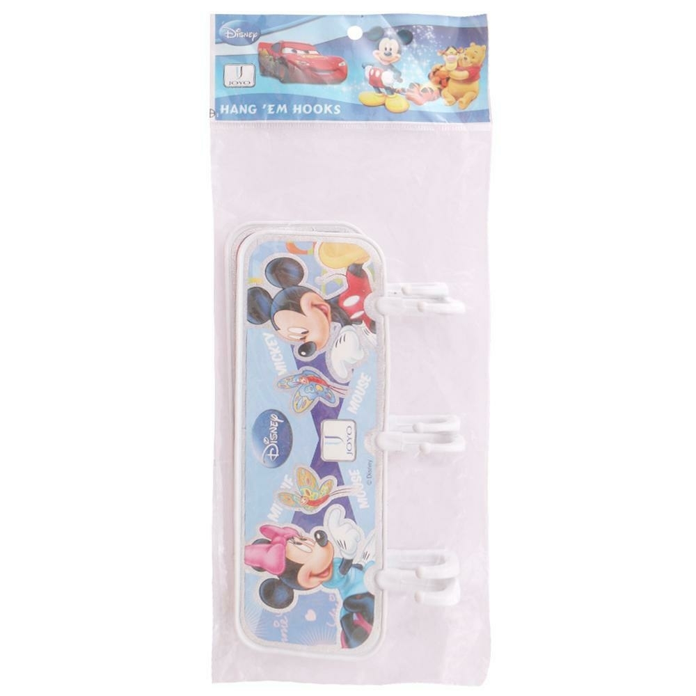 Joyo Disney White Printed Plastic 3 Hook Hanger (Set Of 2)