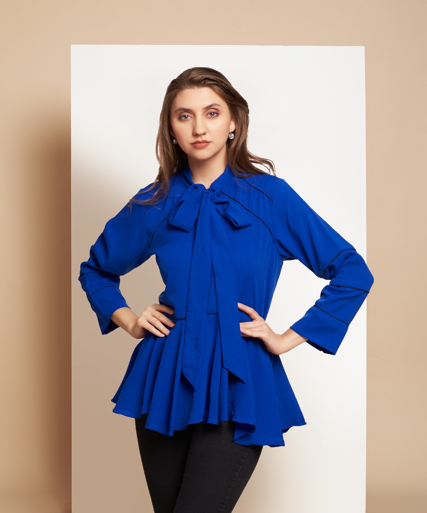 Bang Blue Peplum Top