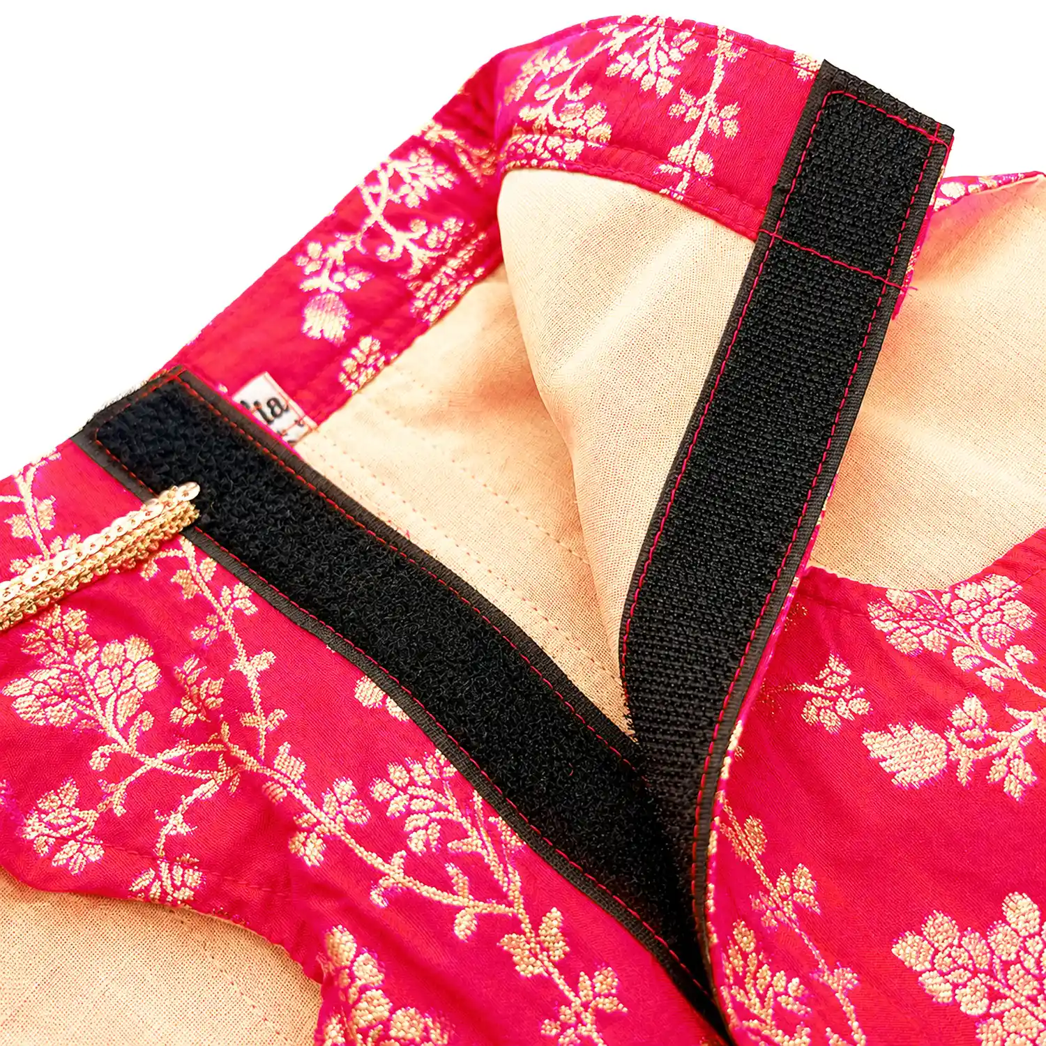 Pawsindia Traditional Royal Zari Kurta for Cats - Pink