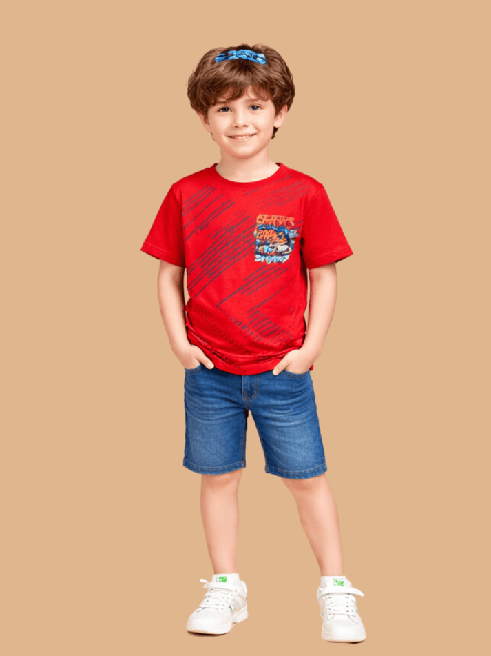ALBION BOYS CASUAL RED TSHIRT