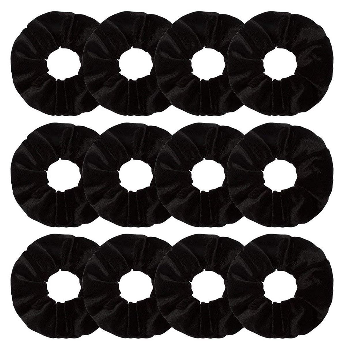 LACE IT™ | LACEIT Black Velvet Hair scrunchies Rubber Band Pack Of 1 (12 Pieces) 1