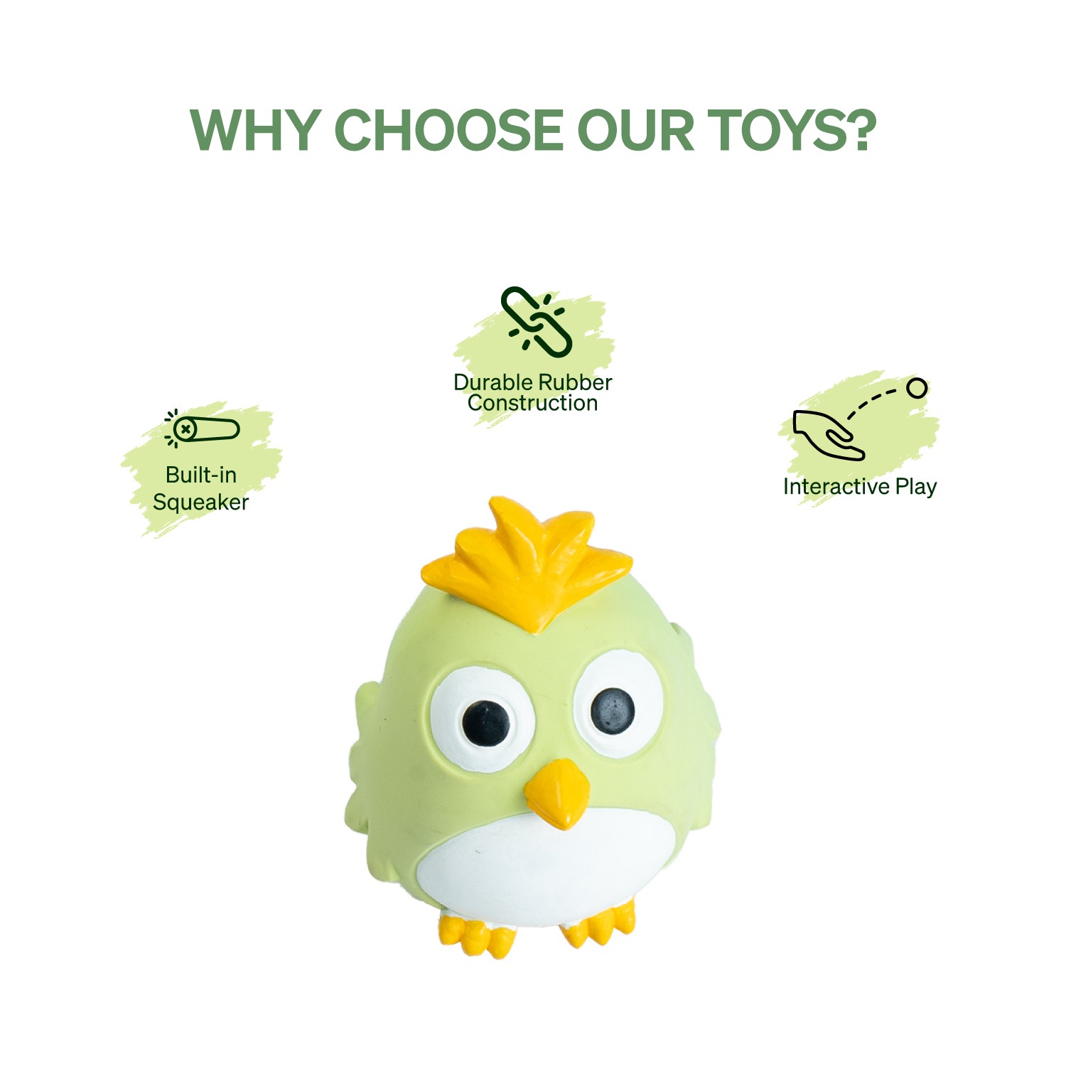 Ezra Play Young chicken Bird Squeaky Latex Toy