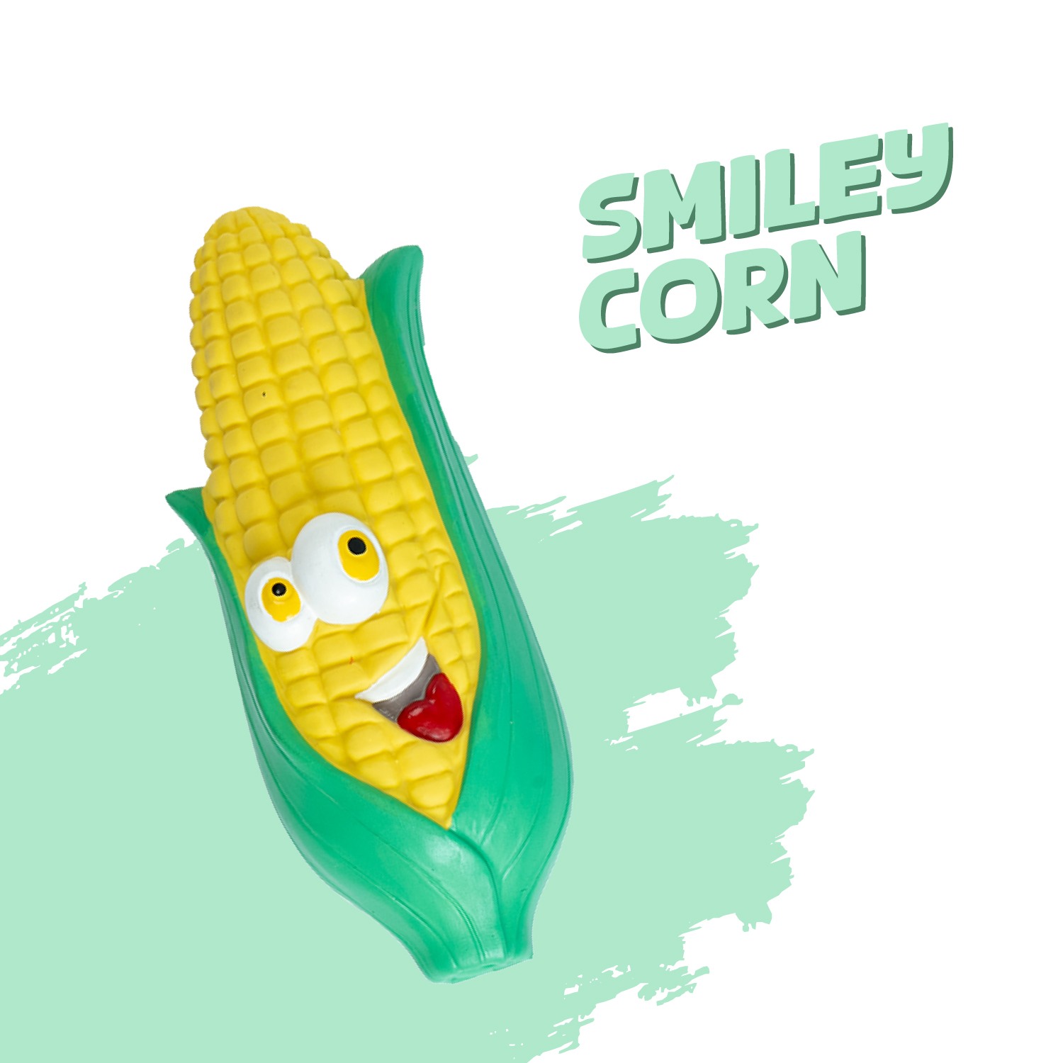 Ezra Play Smiley Corn Squeaky Latex Toy