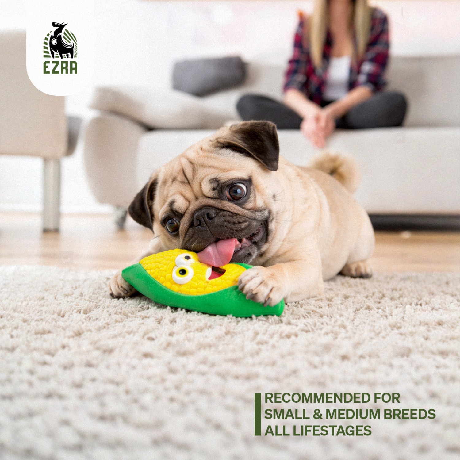 Ezra Play Smiley Corn Squeaky Latex Toy