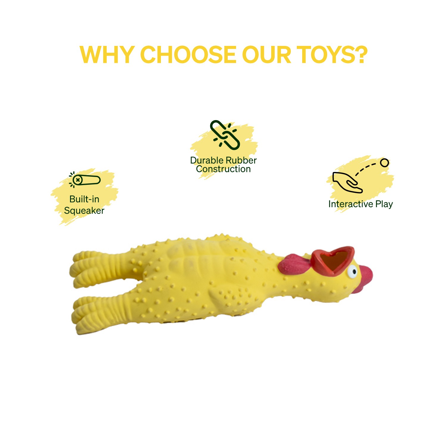 Ezra Play Screaming Chicken Squeaky Latex Toy