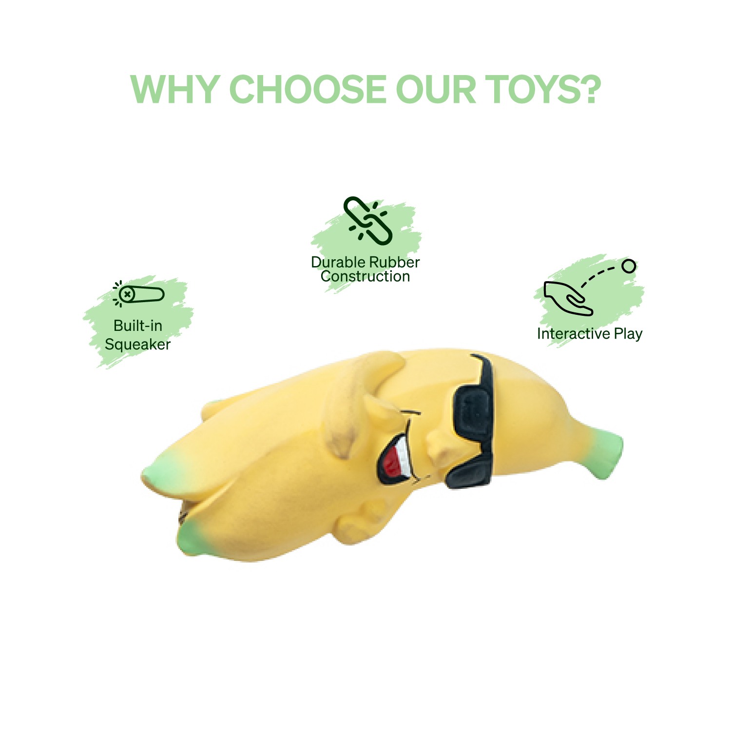 Ezra Play Banana Squeaky Latex Toy
