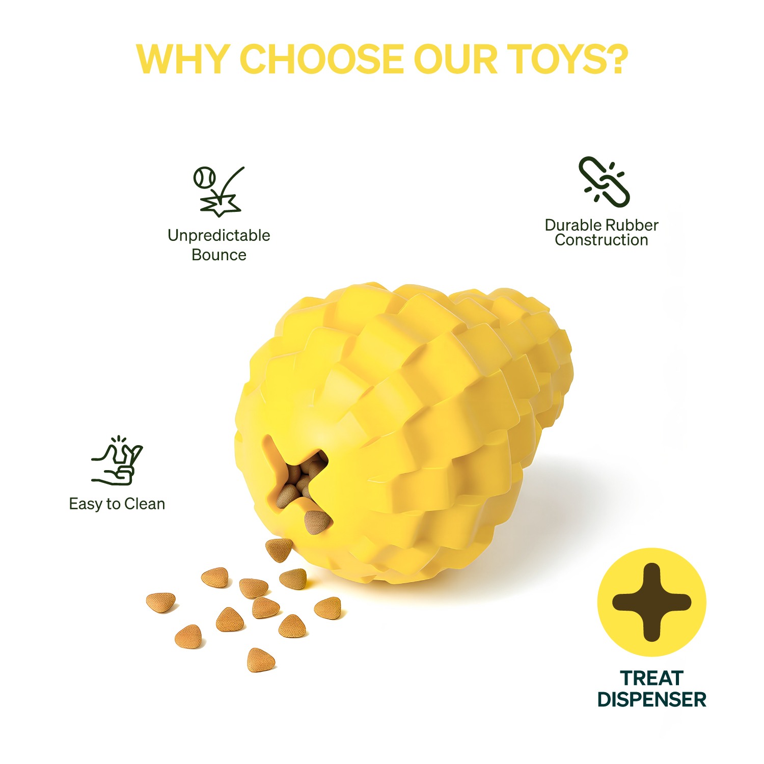 Ezra Play Refillable Devil Emoji Ball - Yellow Rubber Toy
