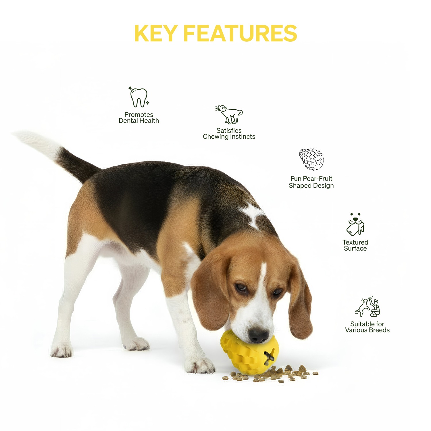 Ezra Play Refillable Devil Emoji Ball - Yellow Rubber Toy