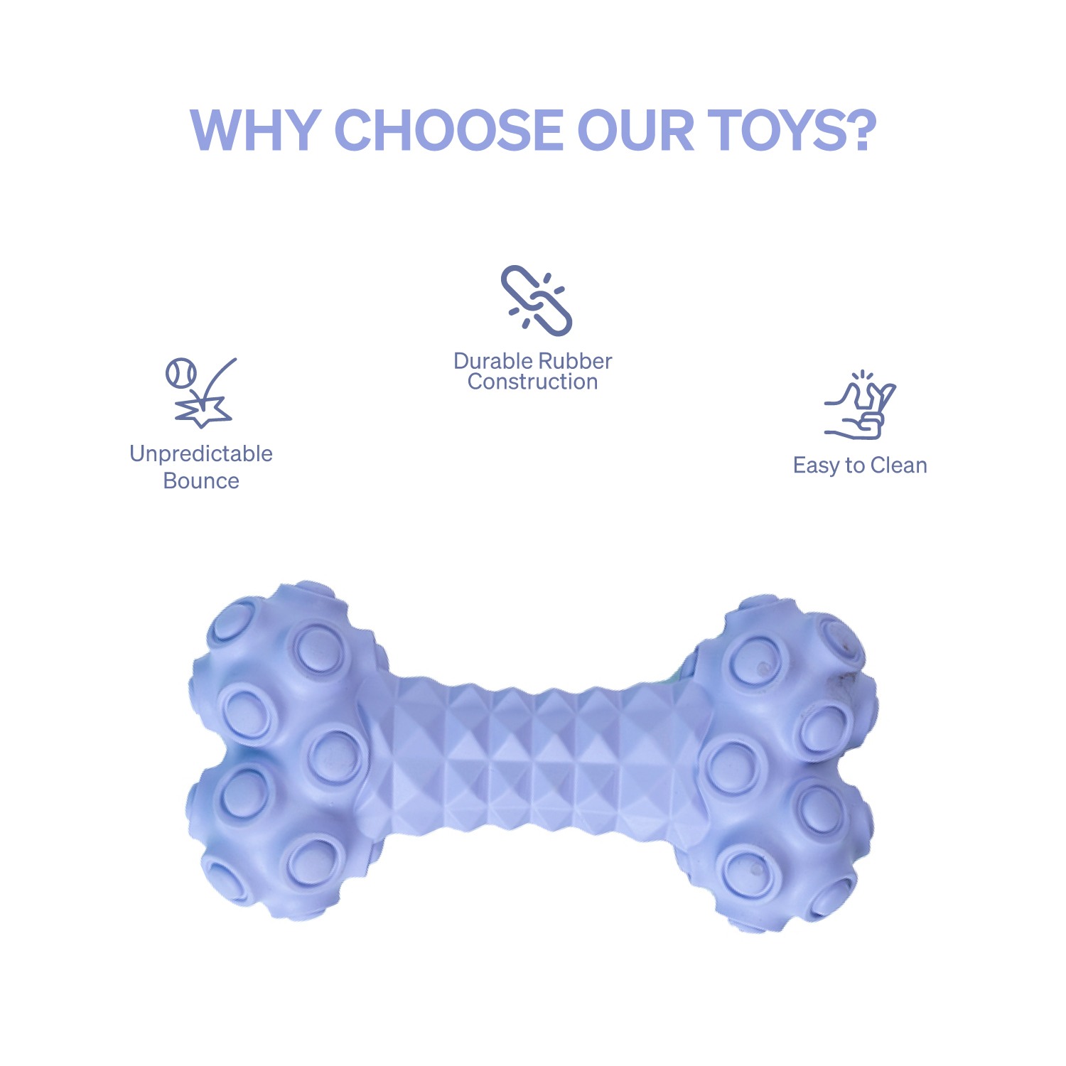 Ezra Play Jewel Bone - Purple Rubber Toy