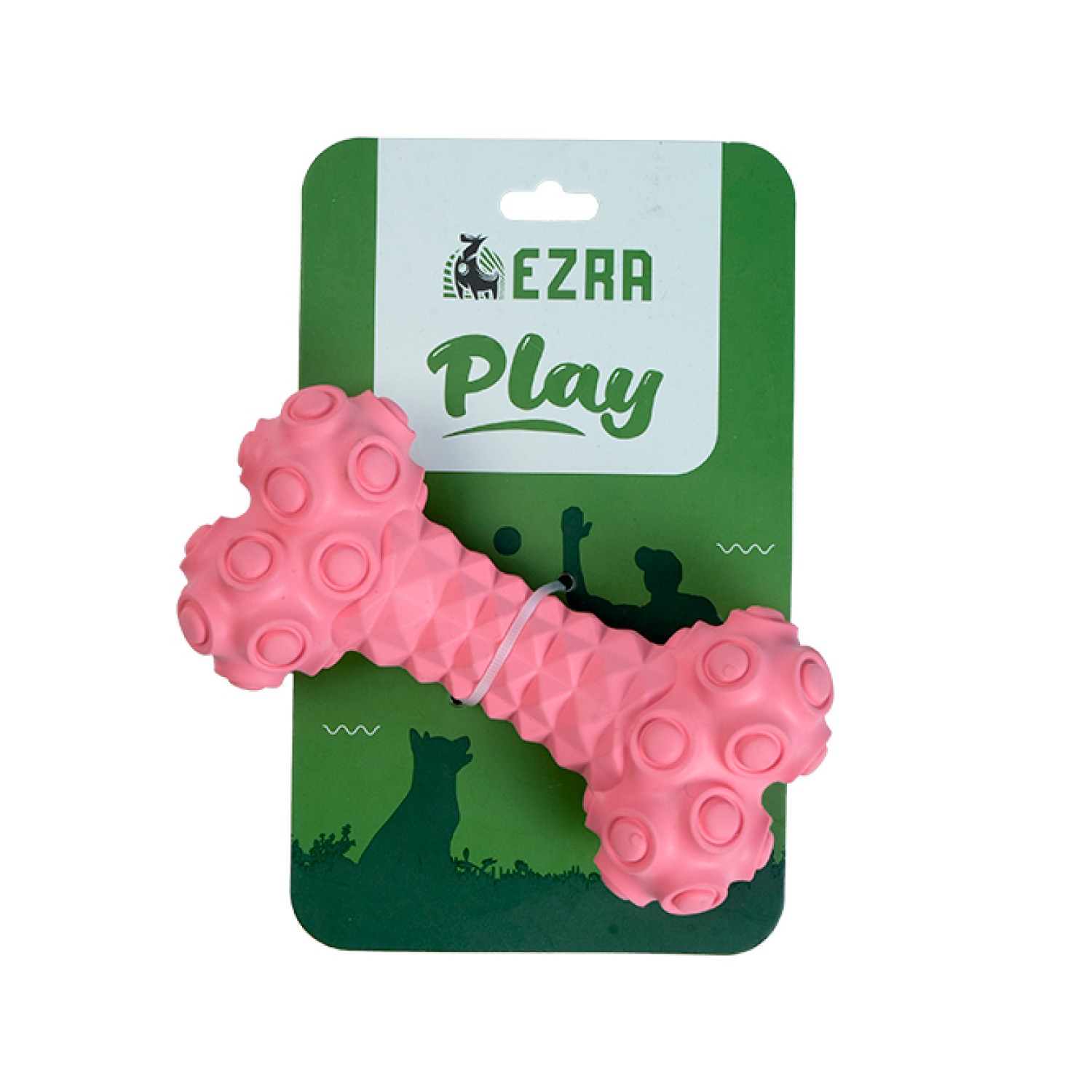 Ezra Play Jewel Bone - Pink Rubber Toy