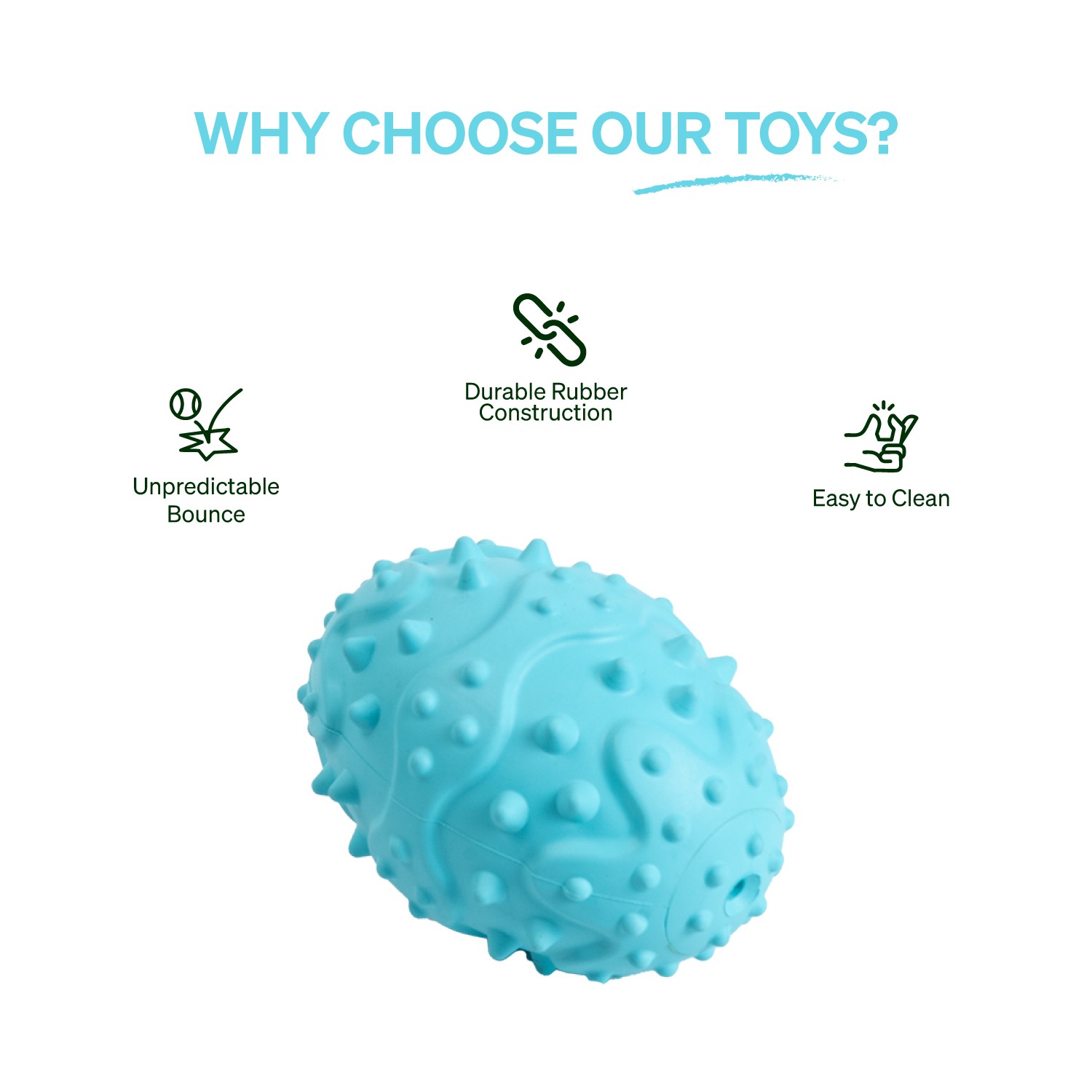 Ezra Play Refillable Pear - Blue Rubber Toy