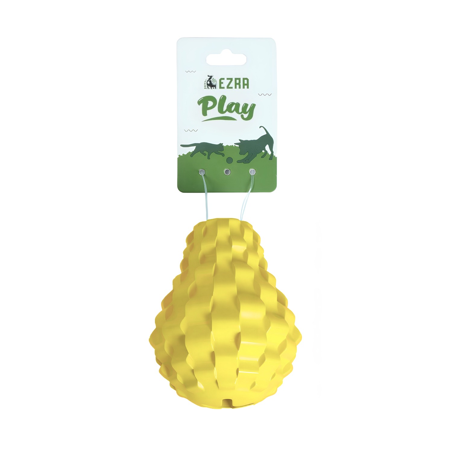Ezra Play Refillable Pear- Yellow Rubber Toy