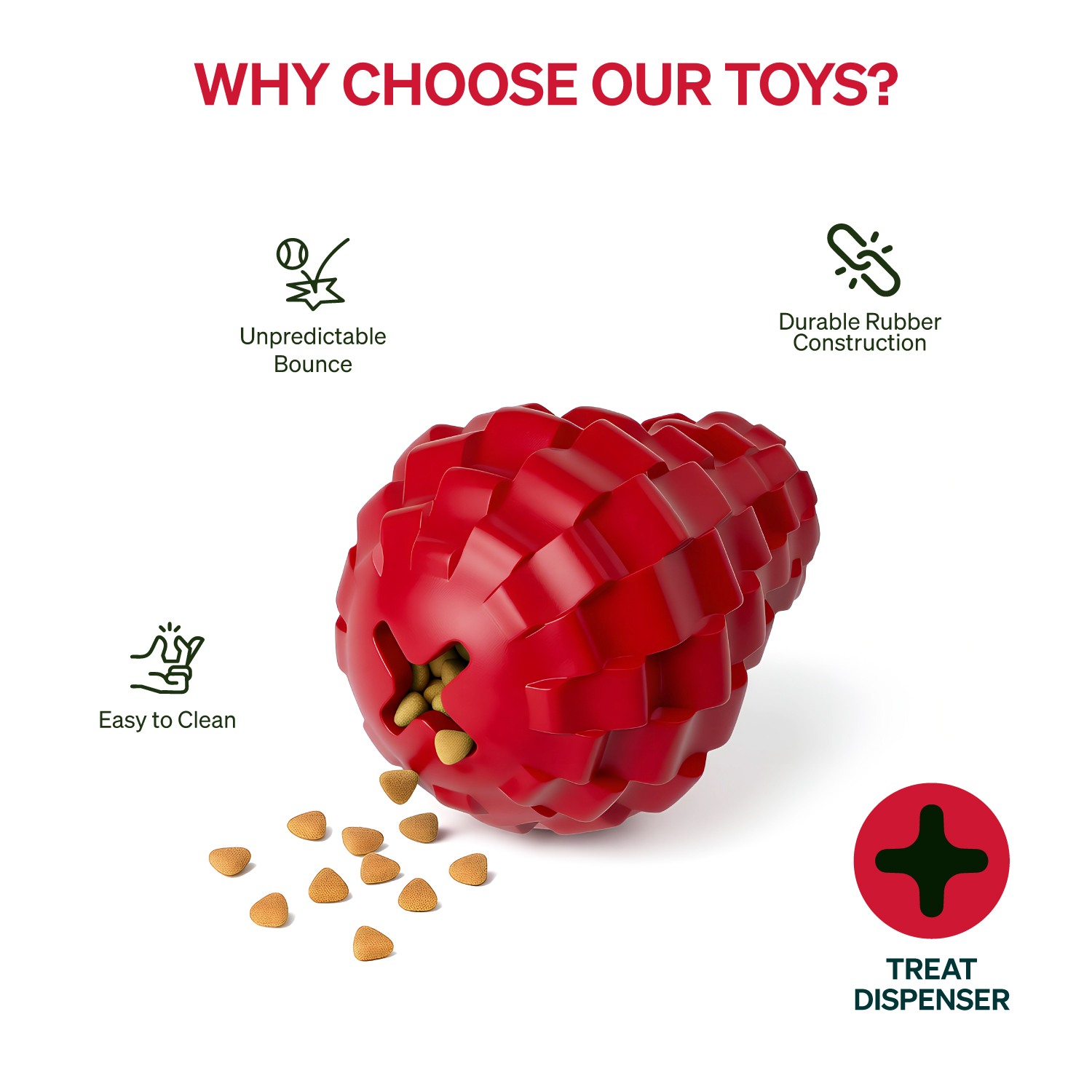 Ezra Play Refillable Pear- Red Rubber Toy