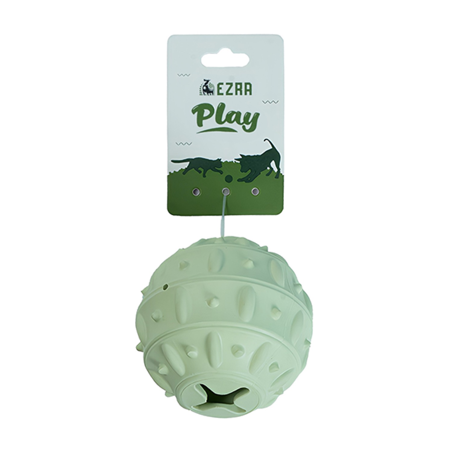 Ezra Play Bamboo Ball - Green Rubber Toy