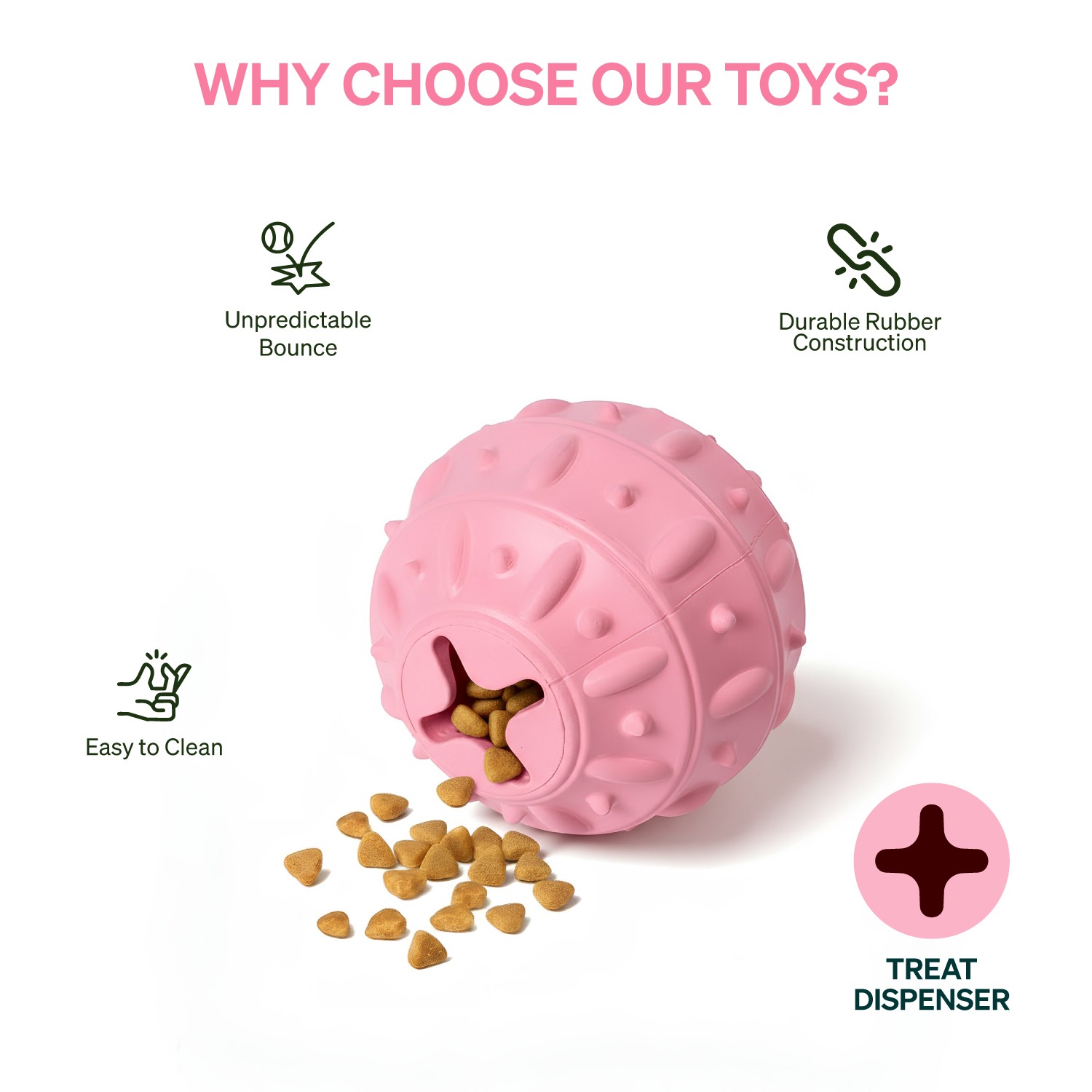 Ezra Play Bamboo Ball - Pink Rubber Toy