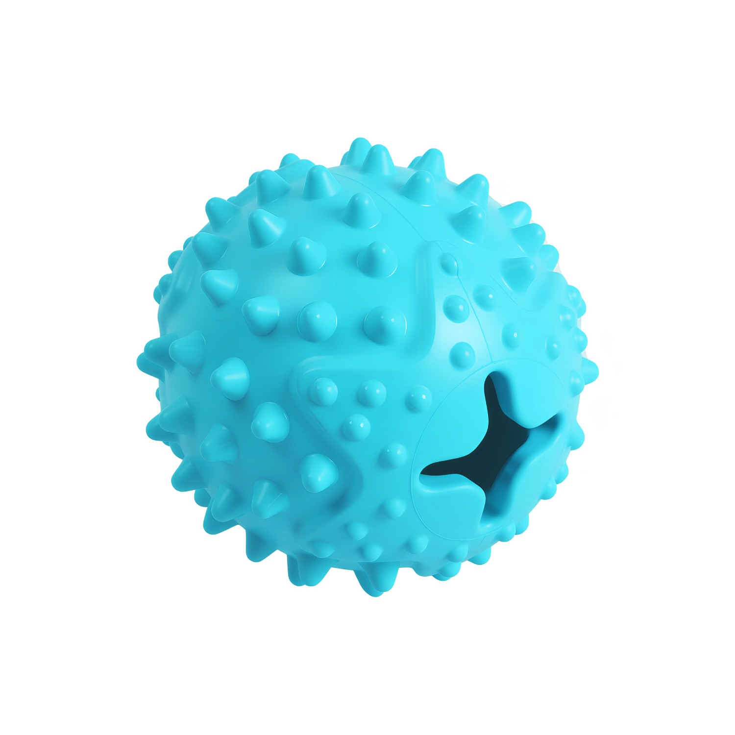 Ezra Play Round Spiky Ball - Blue Rubber Toy