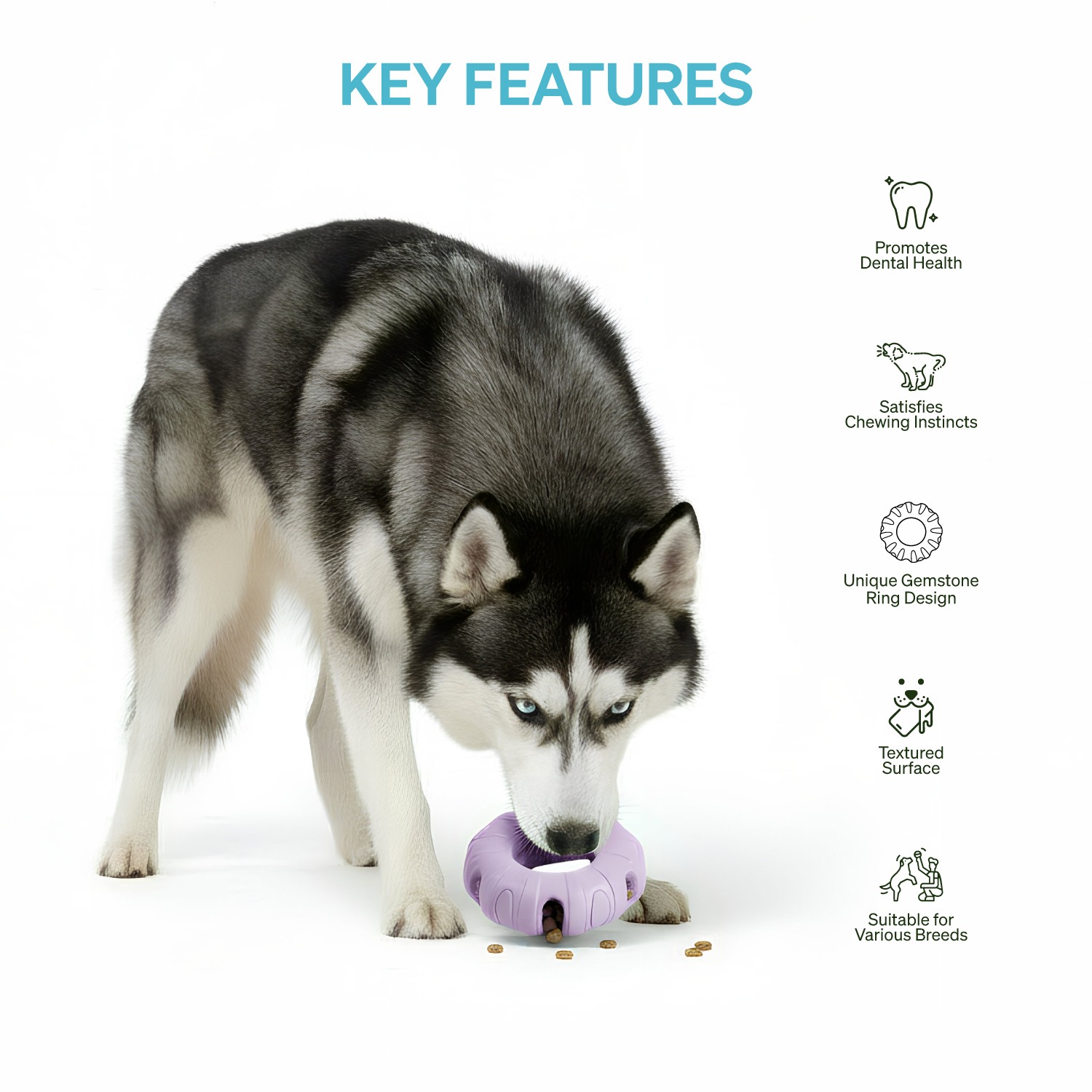 Ezra Play Gemstone Ring - Purple Rubber Toy