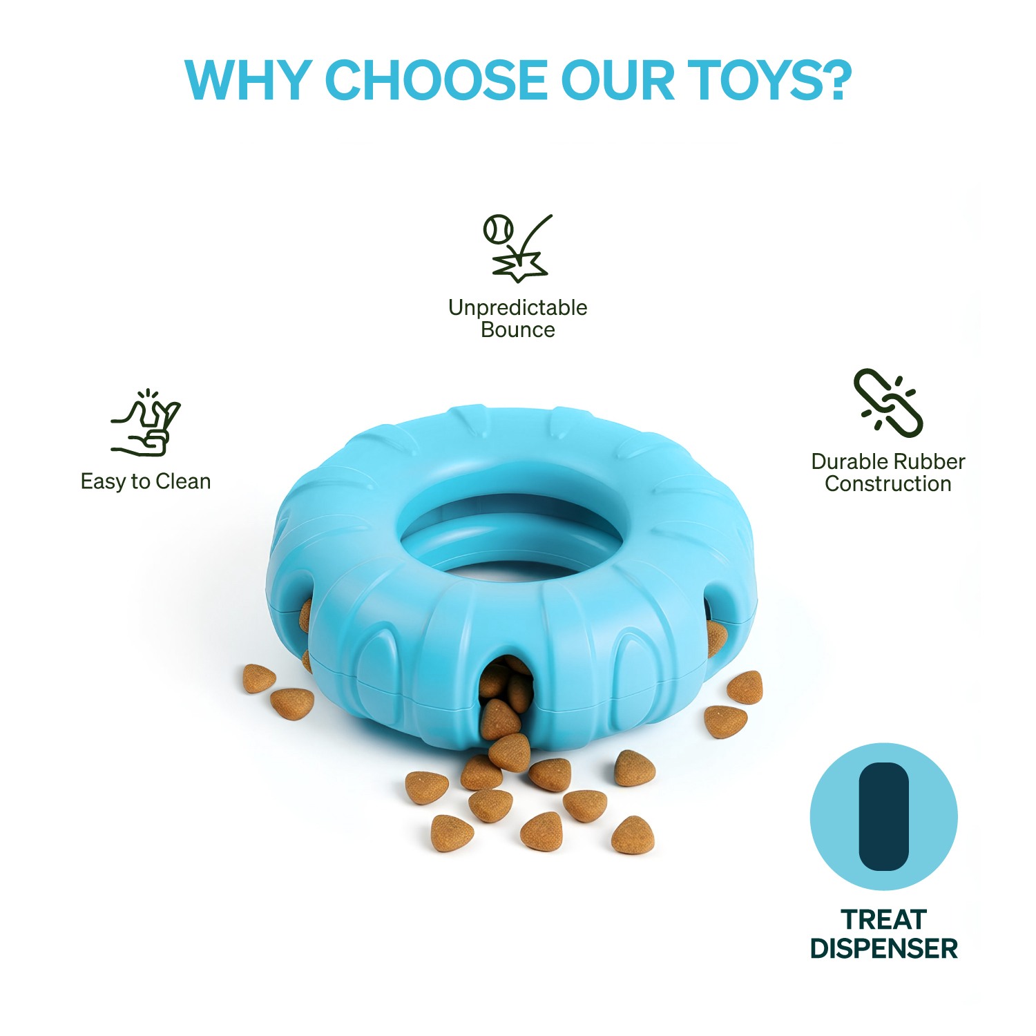 Ezra Play Gemstone Ring - Blue Rubber Toy