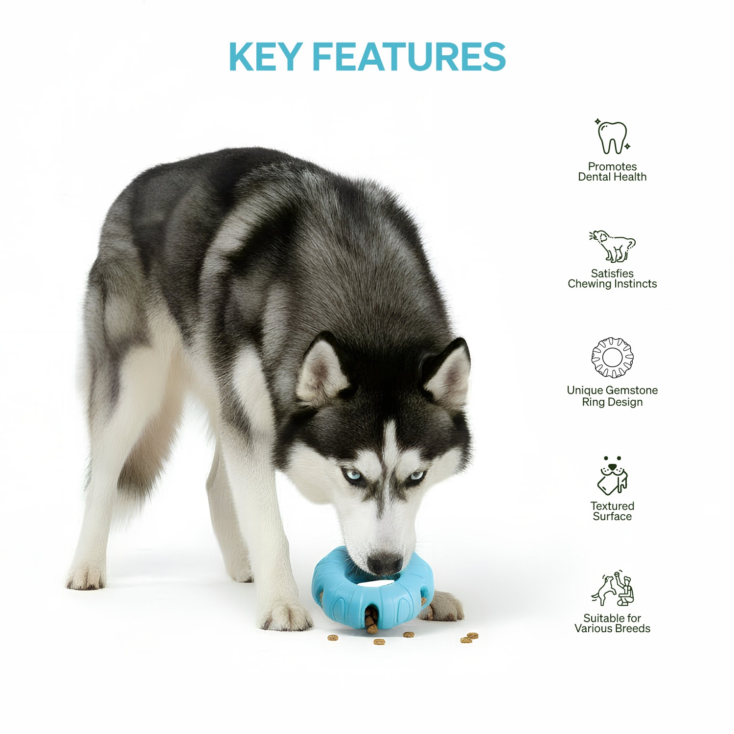 Ezra Play Gemstone Ring - Blue Rubber Toy
