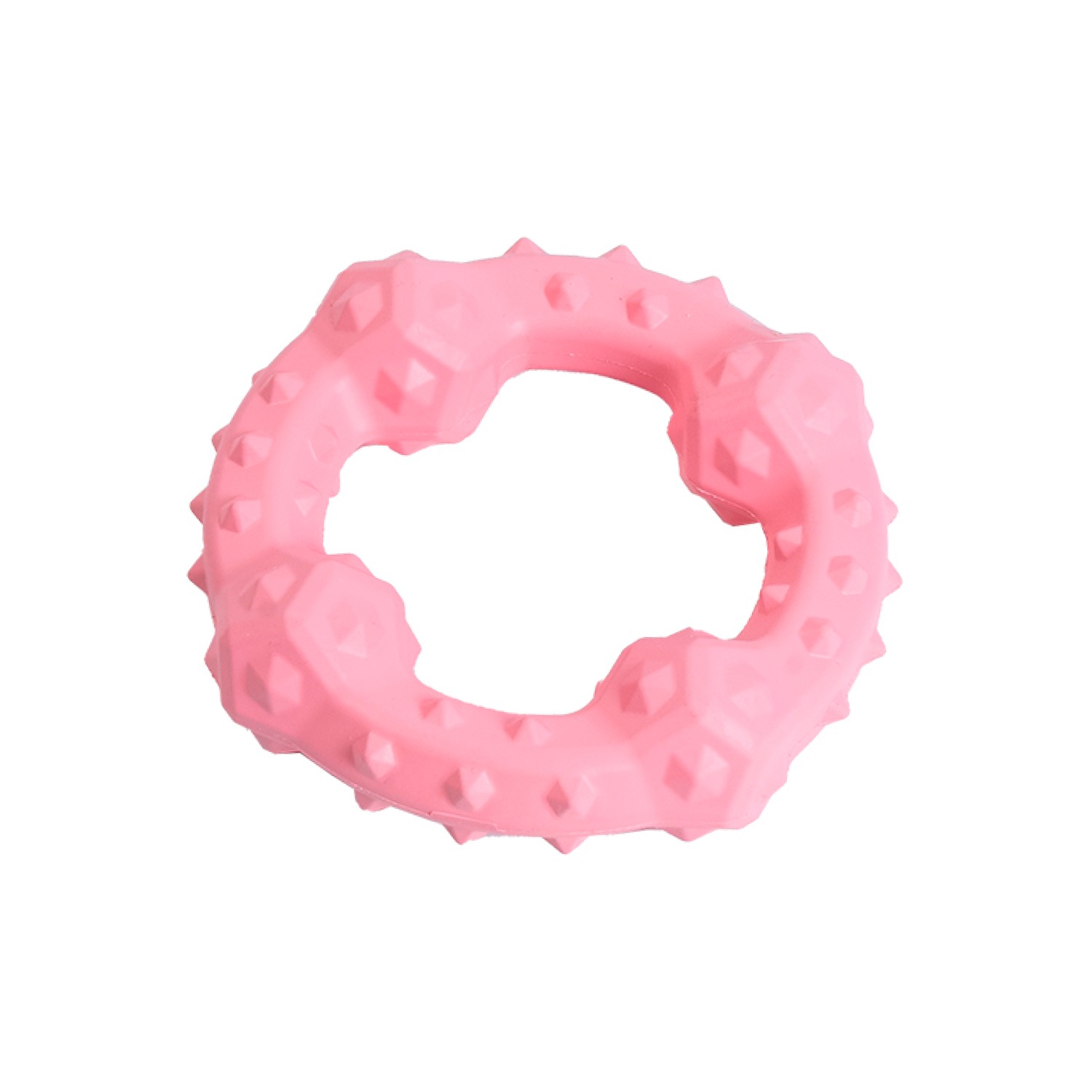 Ezra Play Spiky Big Ring - Pink Rubber Toy