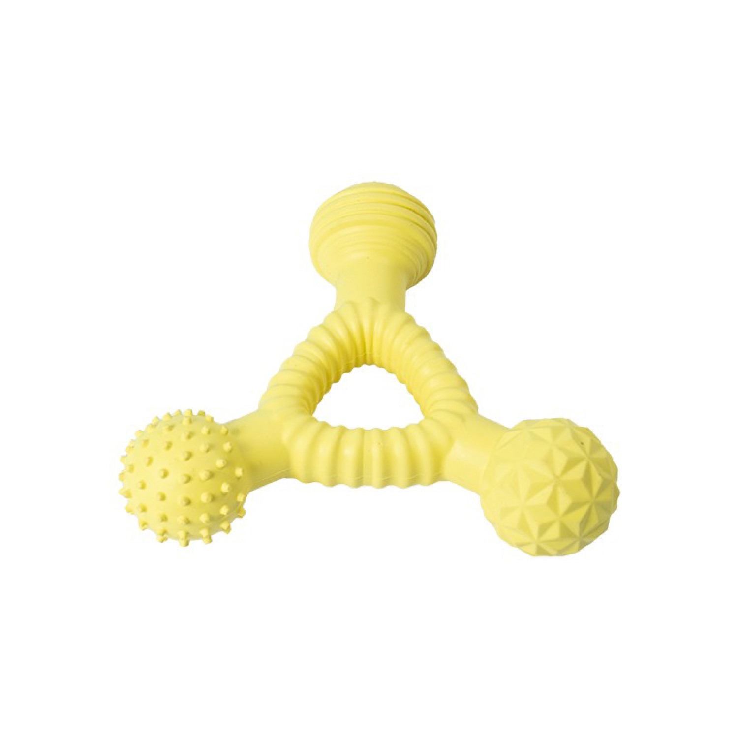 Ezra Play Dumbell- Yellow Rubber Toy