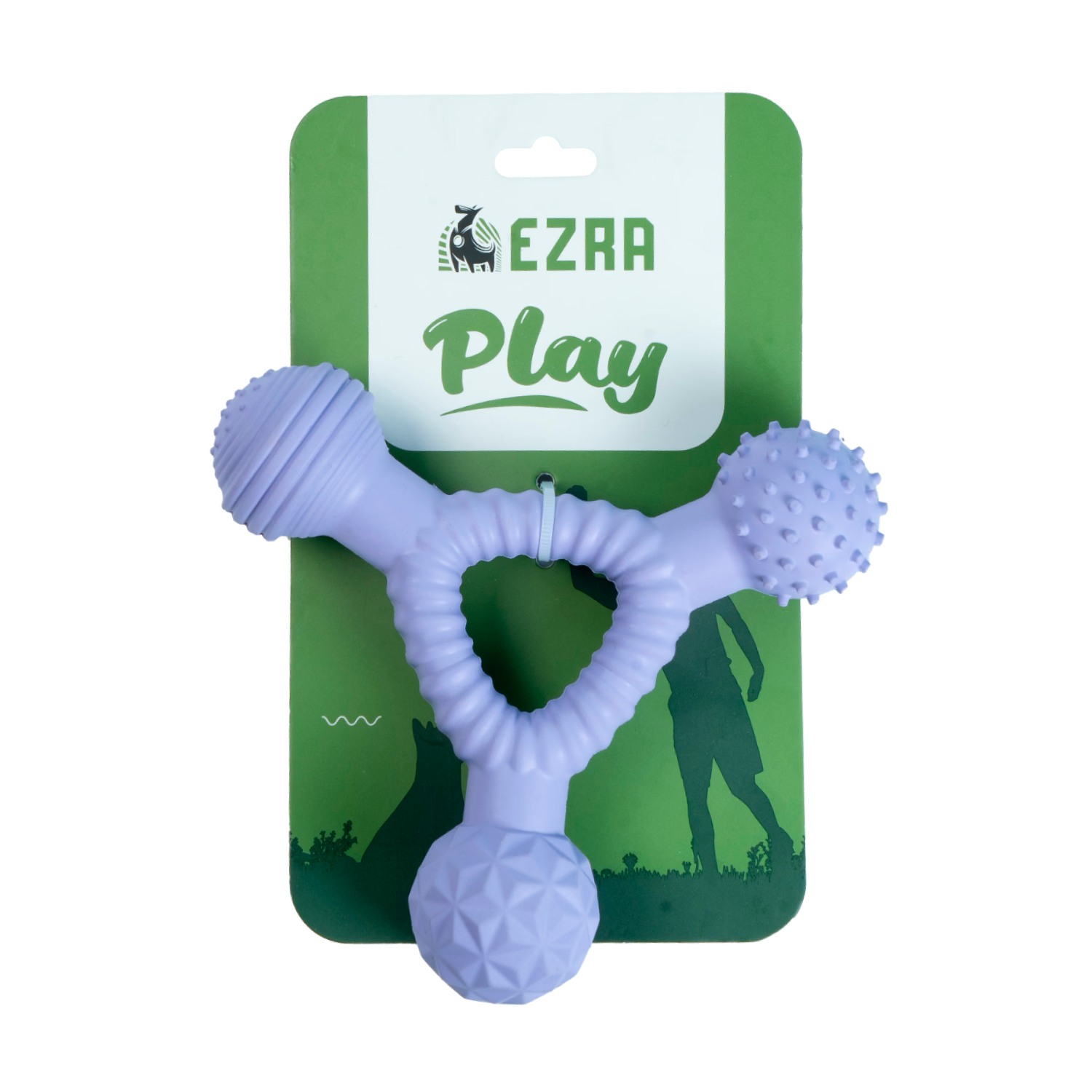 Ezra Play Dumbell- Purple Rubber Toy