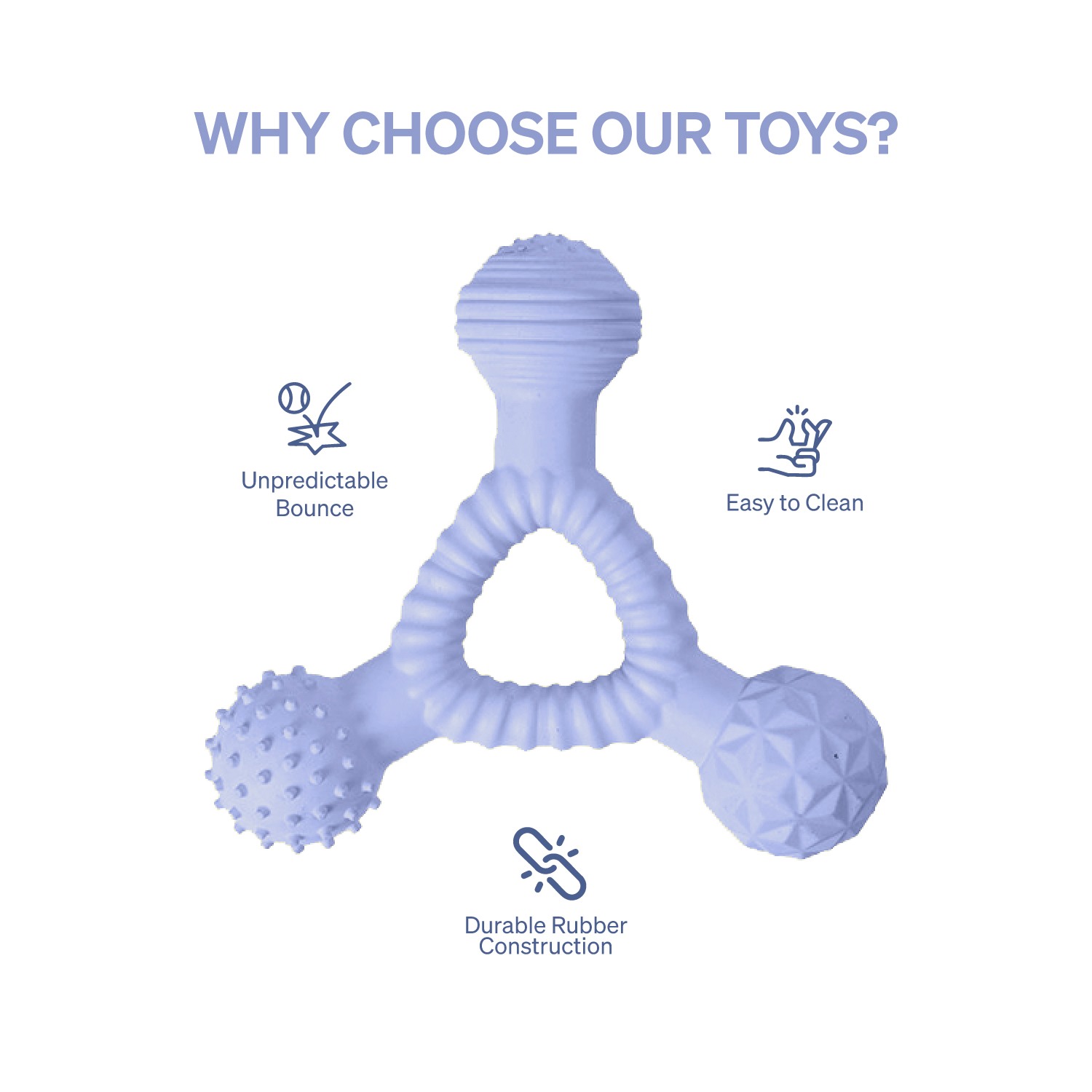 Ezra Play Dumbell- Purple Rubber Toy