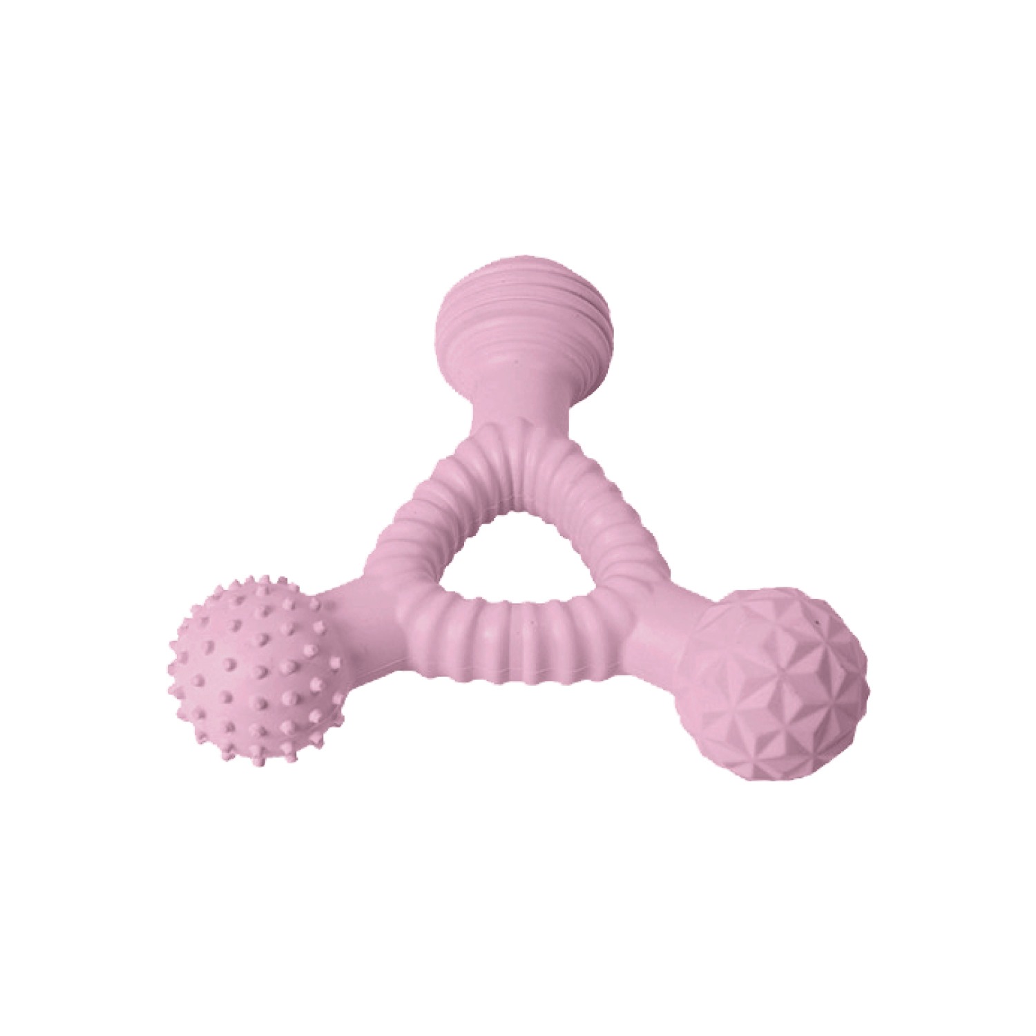 Ezra Play Dumbell- Pink Rubber Toy