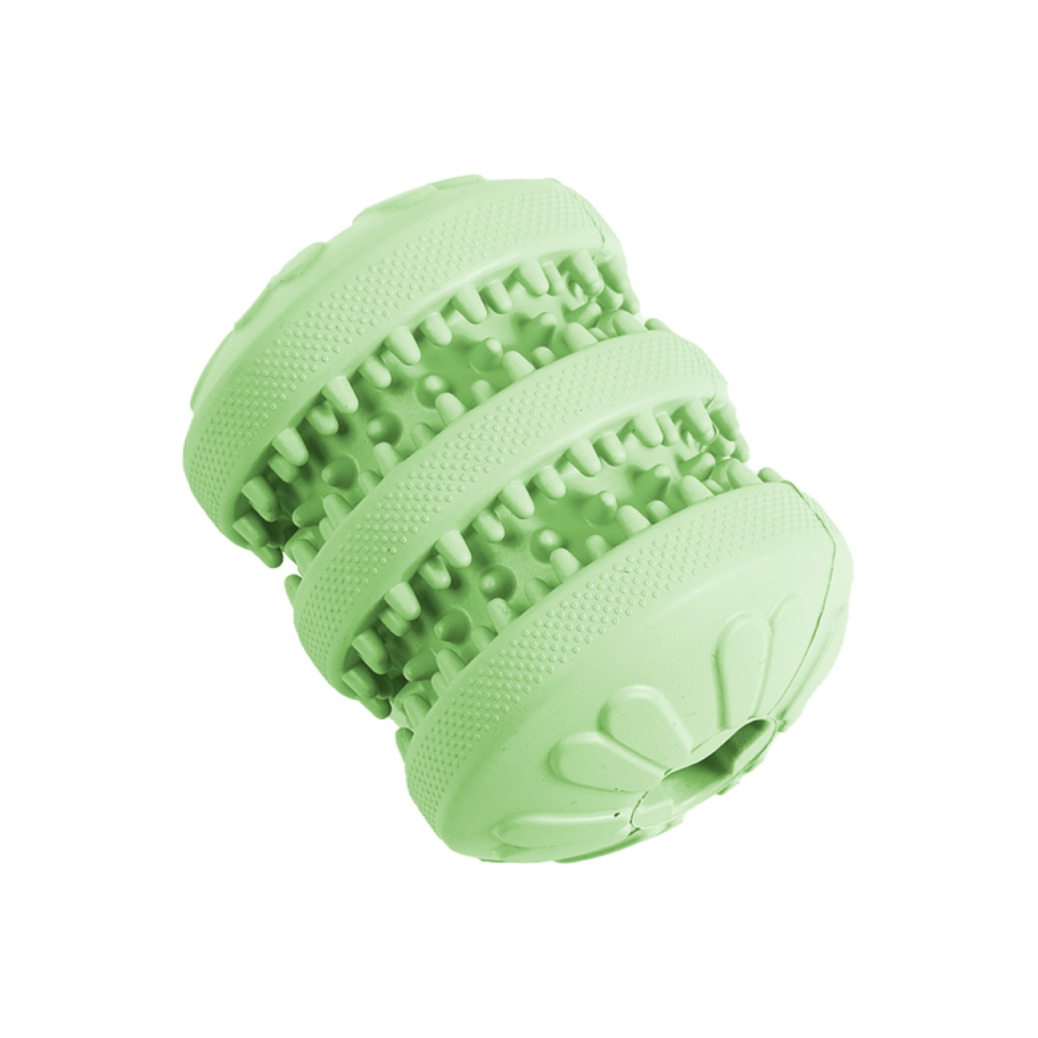 Ezra Play Treat Cylinder - Green Rubber Toy