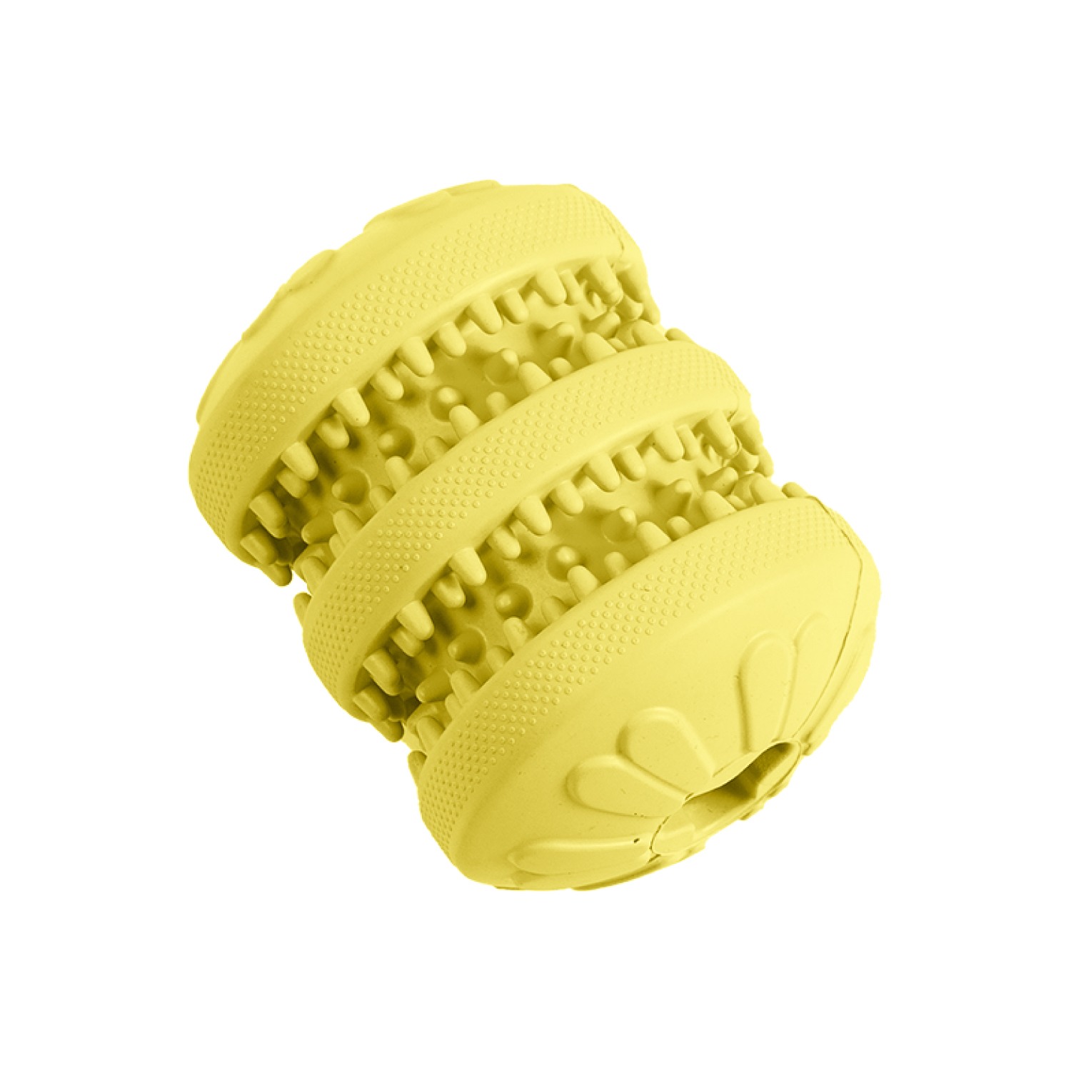 Ezra Play Treat Cylinder - Yellow Rubber Toy