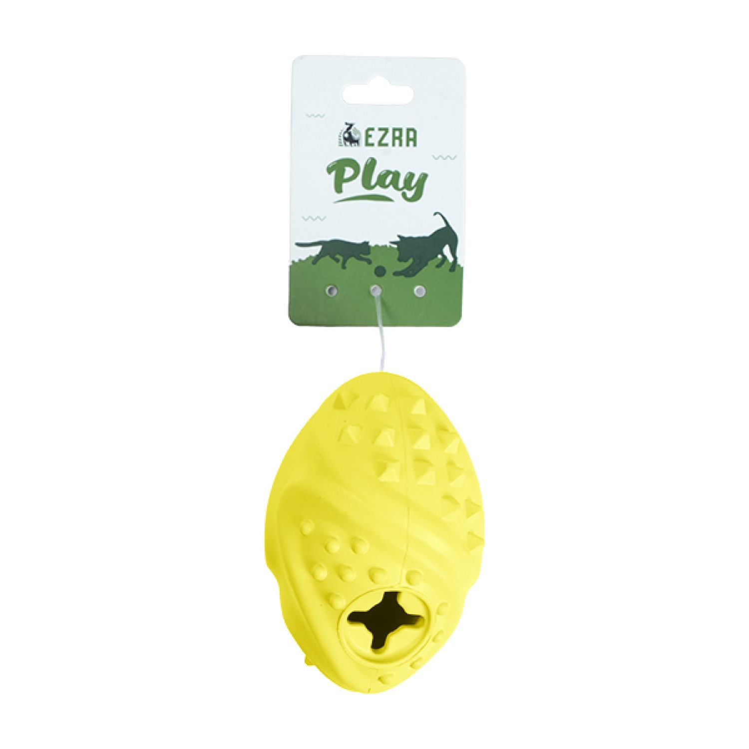 Ezra Play Treat Ball - Yellow Rubber Toy