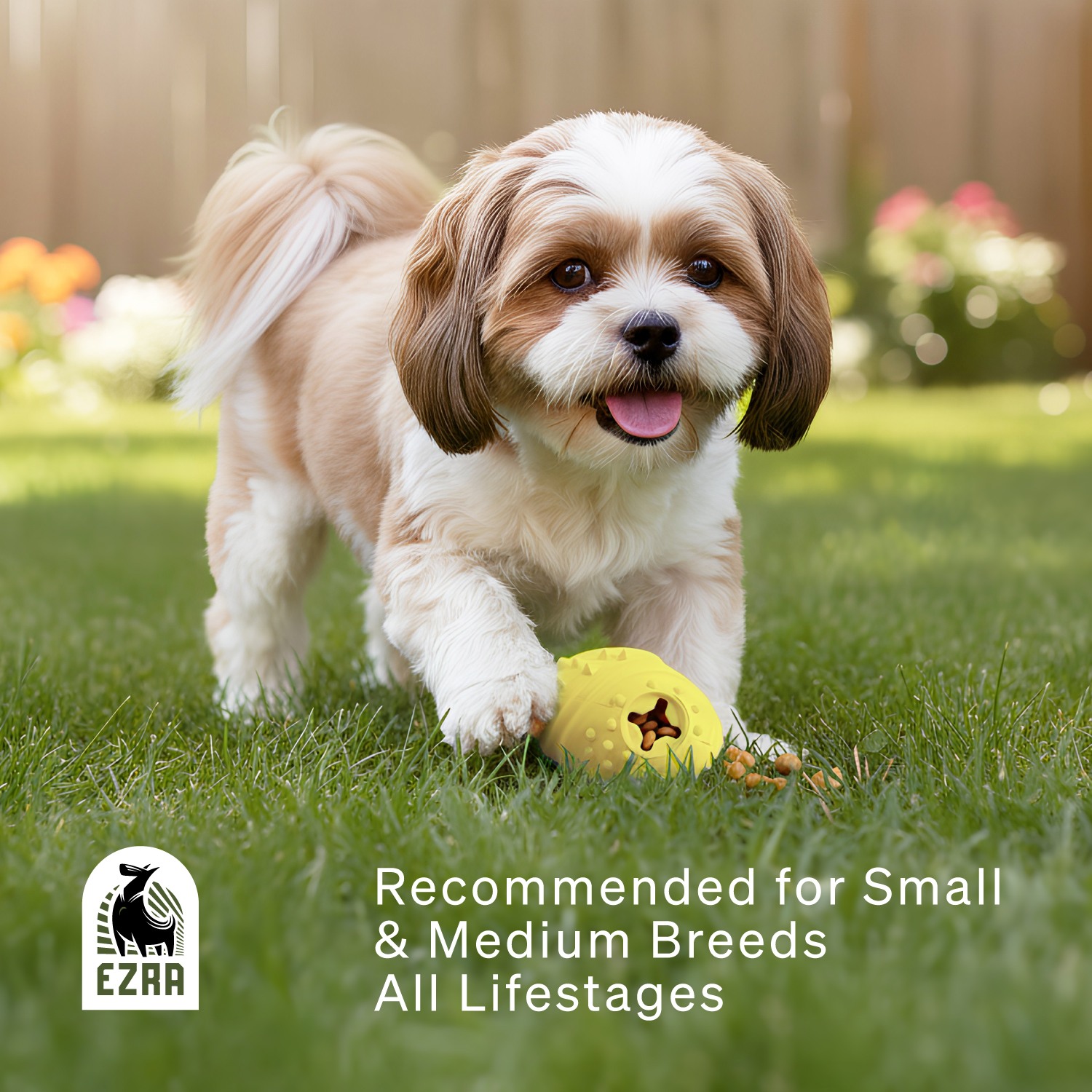 Ezra Play Treat Ball - Yellow Rubber Toy