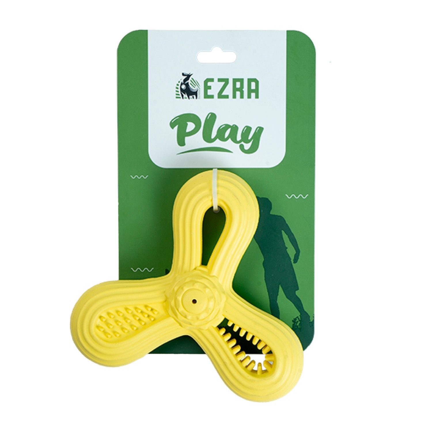 Ezra Play Triangle Dart - Yellow Rubber Toy
