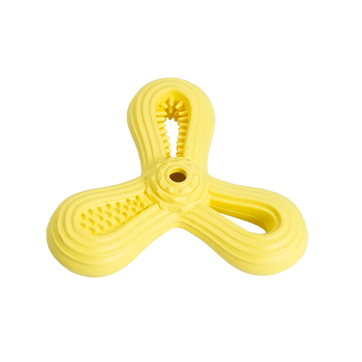 Ezra Play Triangle Dart - Yellow Rubber Toy
