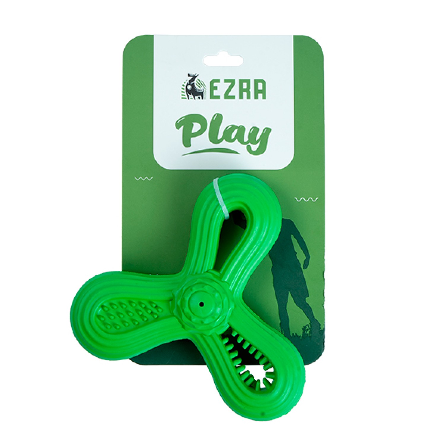 Ezra Play Triangle Dart - Dark Green Rubber Toy