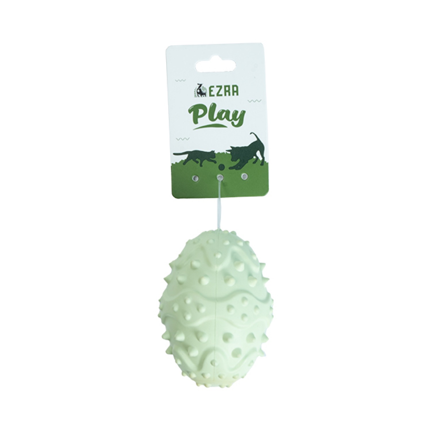 Ezra Play Spiky Rugby - Green Rubber Toy