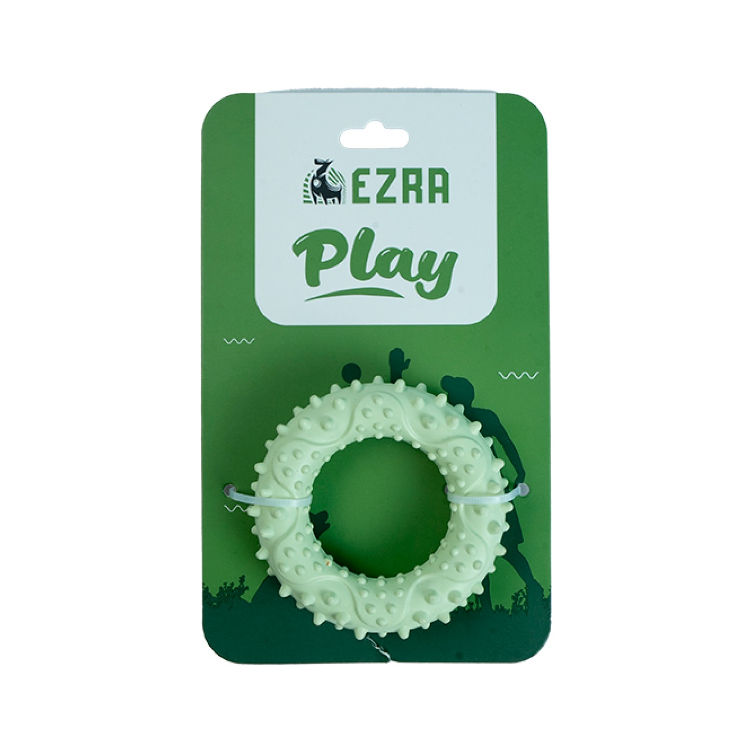 Ezra Play Spiky Small Ring - Green Rubber Toy