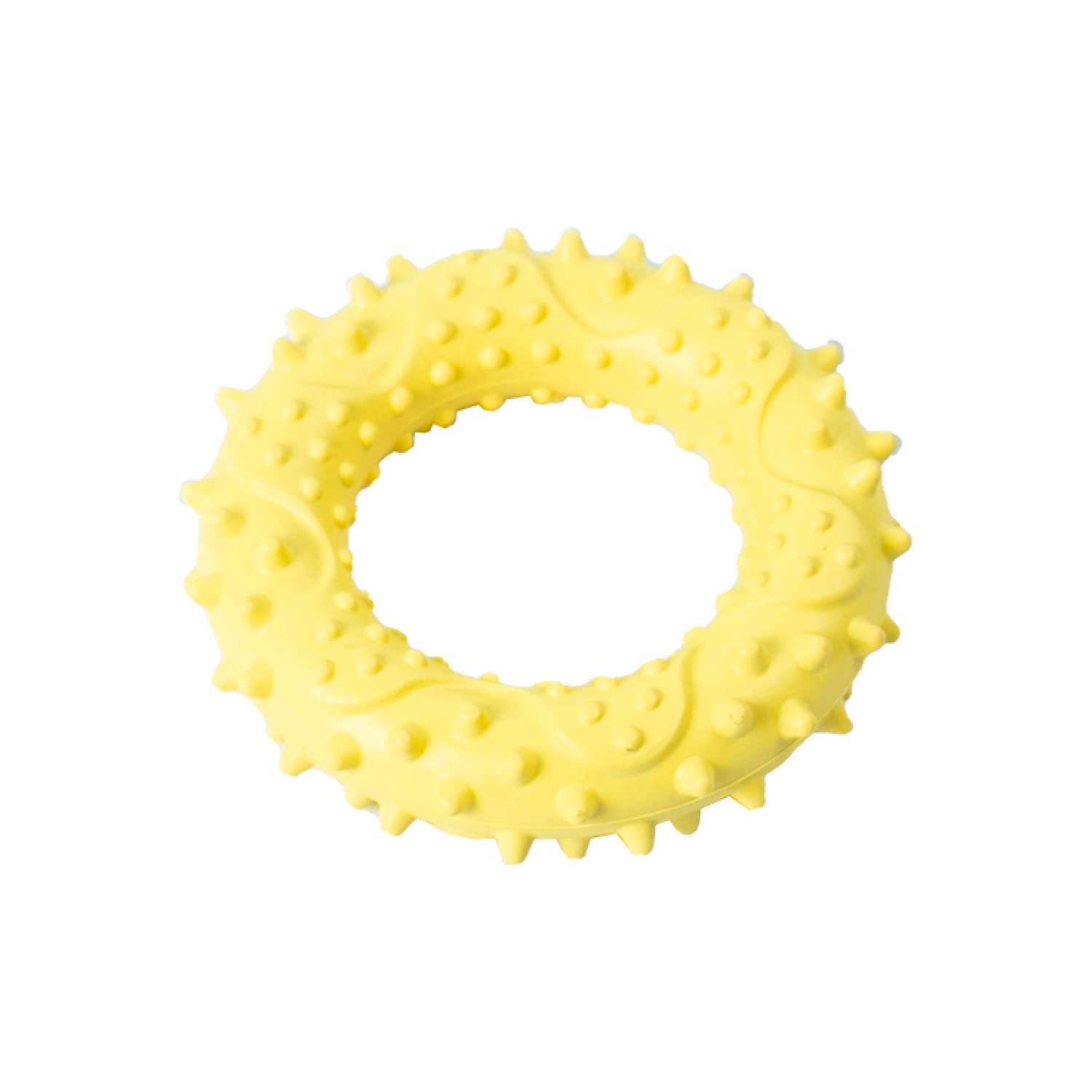 Ezra Play Spiky Small Ring - Yellow Rubber Toy
