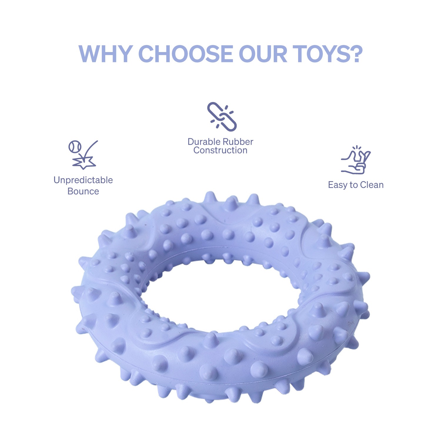 Ezra Play Spiky Small Ring - Purple Rubber Toy