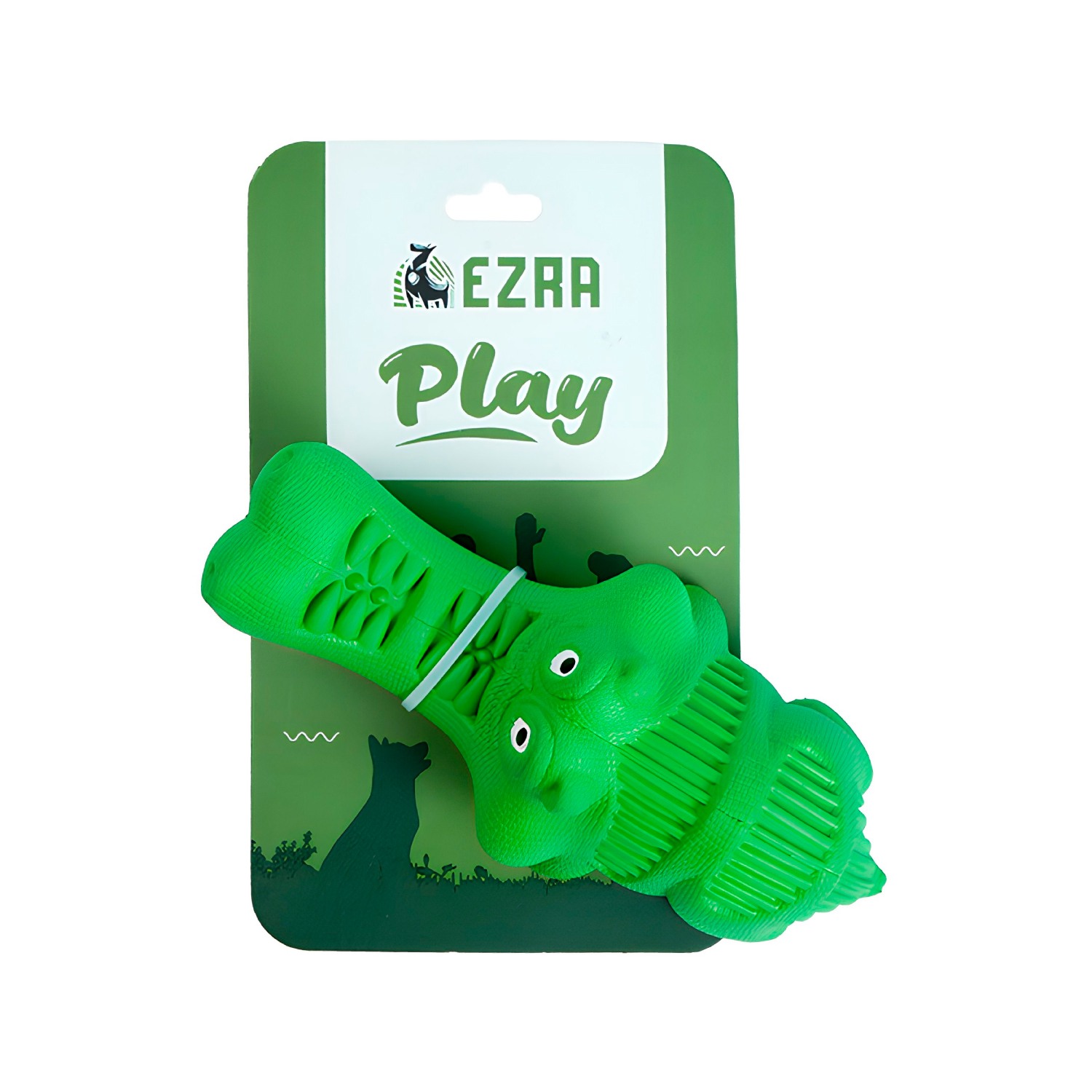 Ezra Play Crocodile - Green Rubber Toy