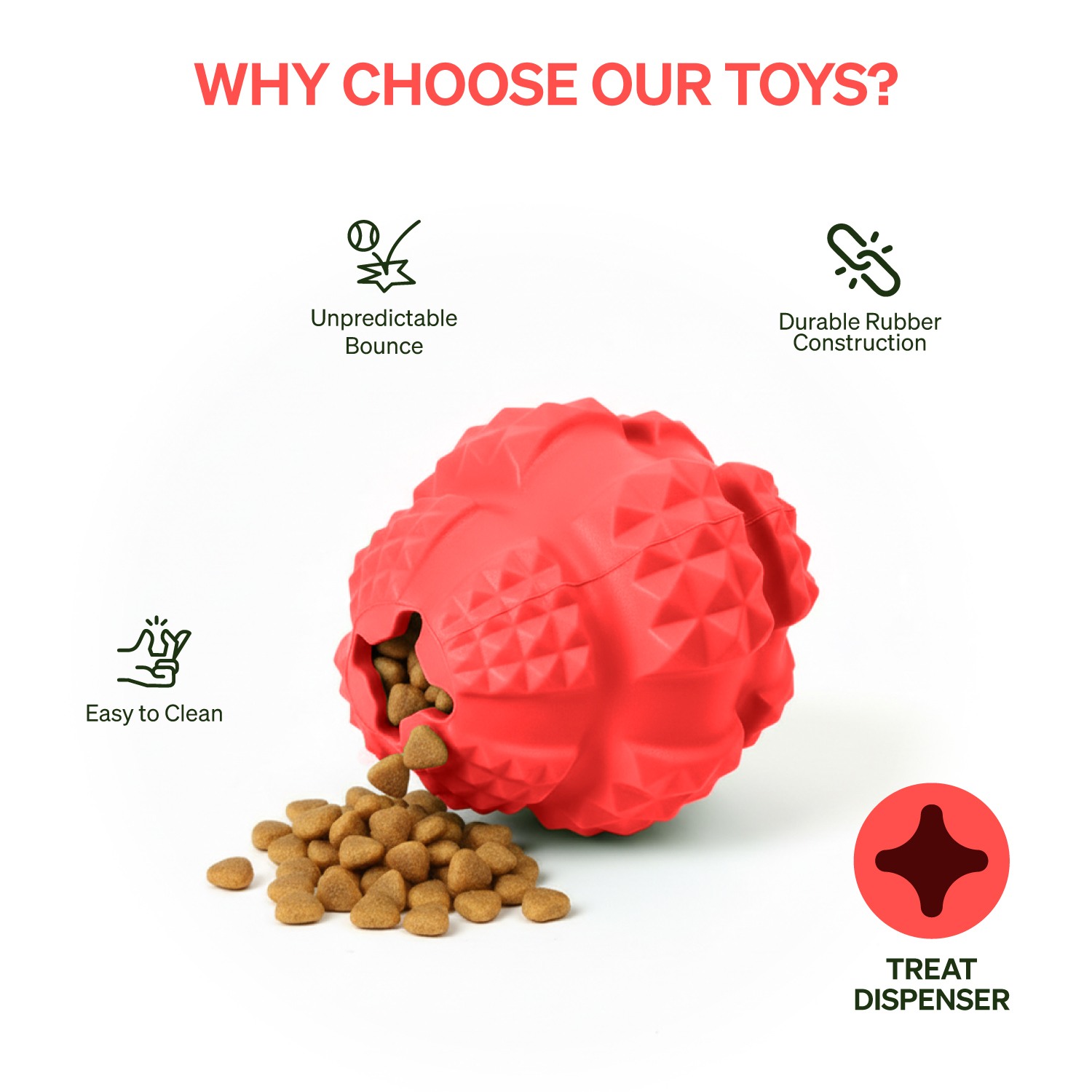 Ezra Play Treat Balloon - Red Rubber Toy