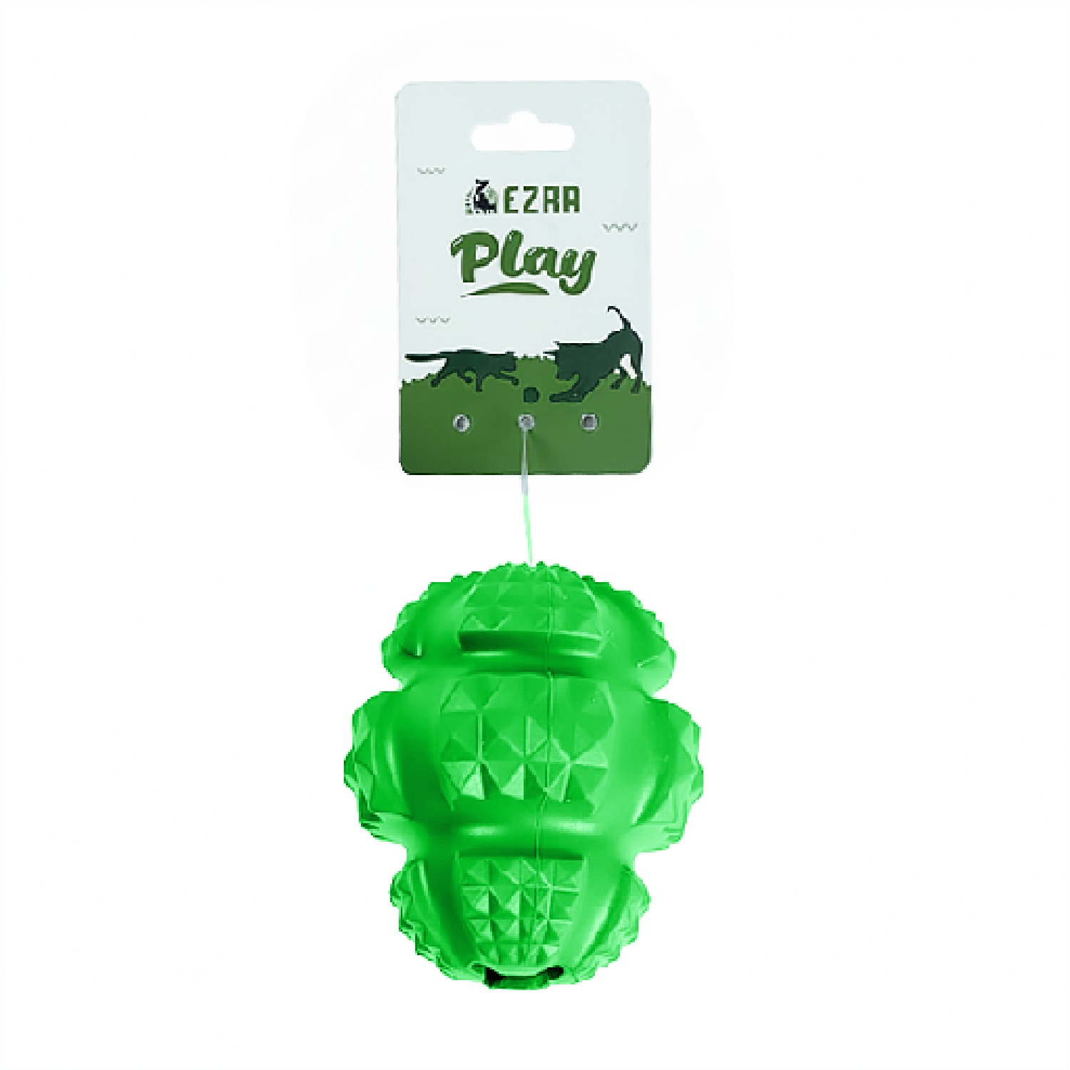 Ezra Play Treat Balloon - Green Rubber Toy