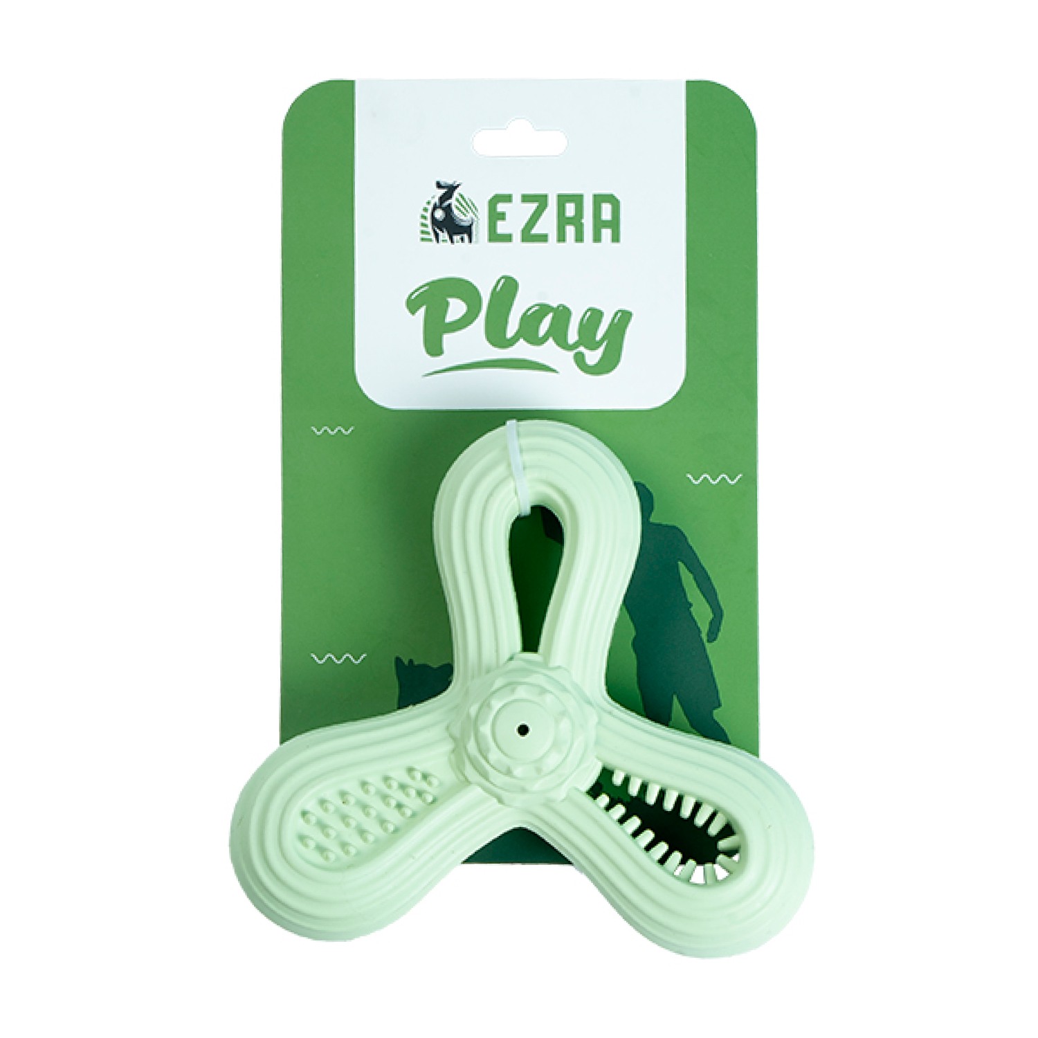Ezra Play Triangle Dart - Light Green Rubber Toy