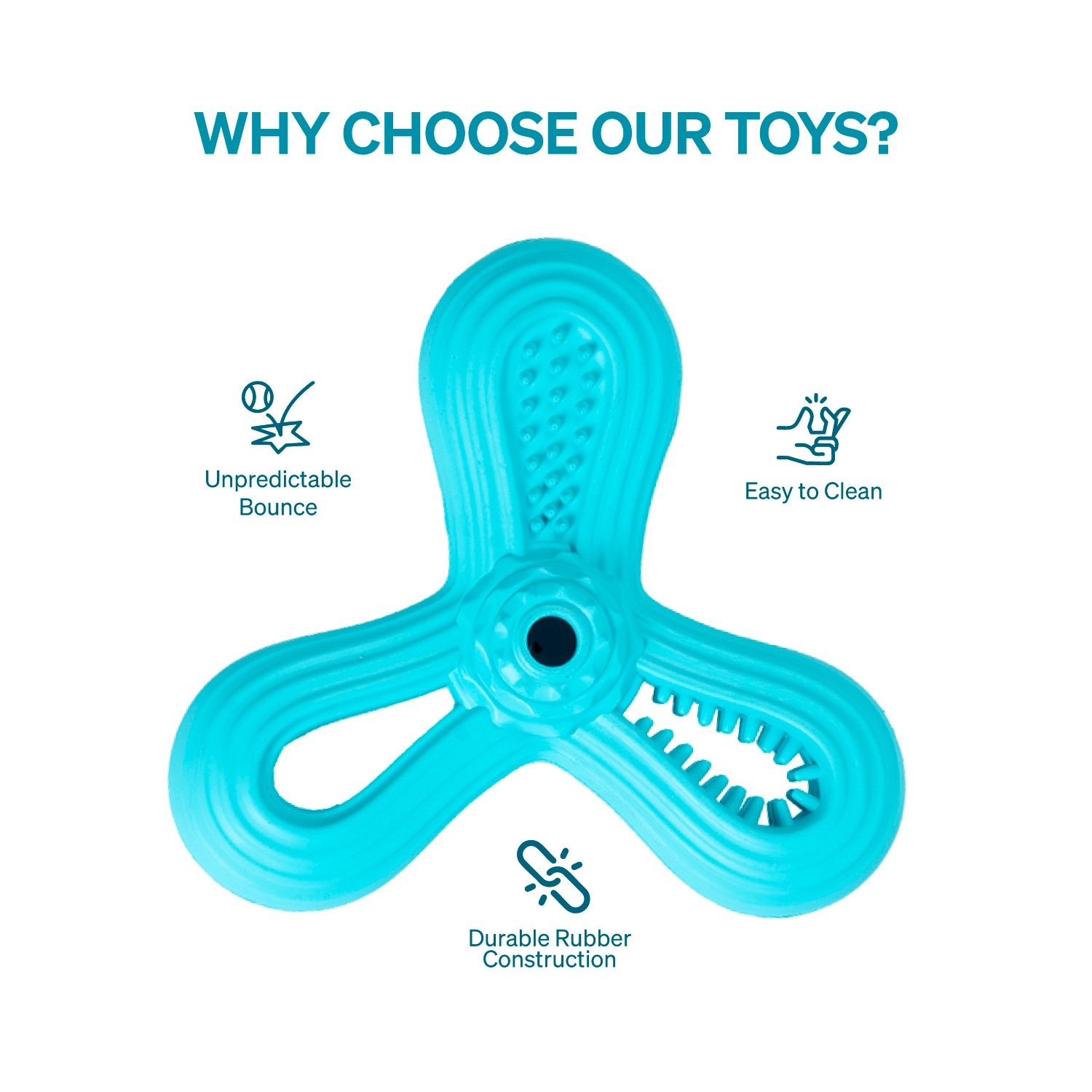 Ezra Play Triangle Dart - Blue Rubber Toy