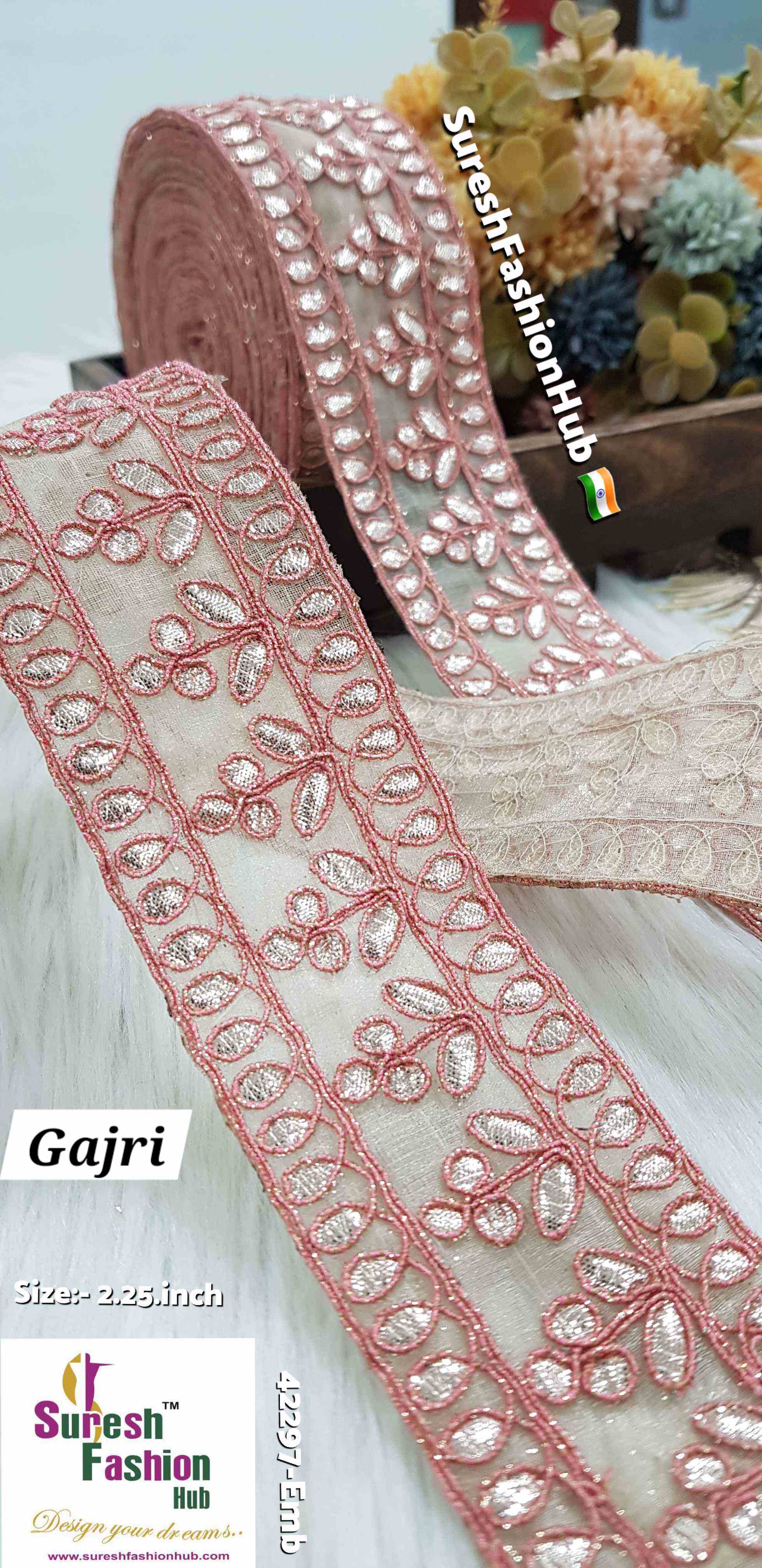 Cute Petal Laser Gota Lace Gajri